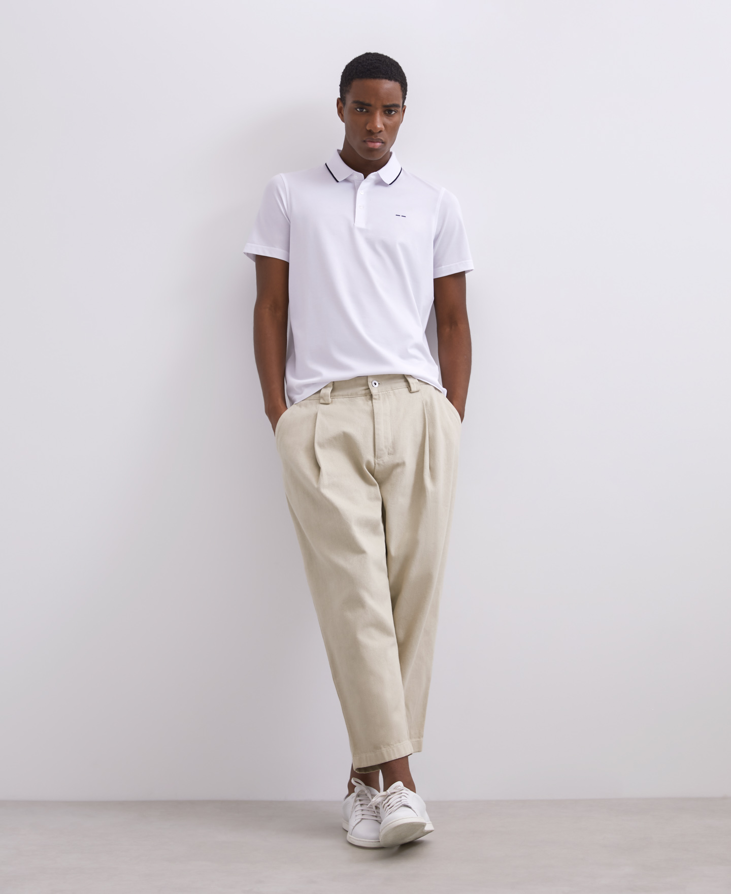 Polo cuello camisero blanco image number 0