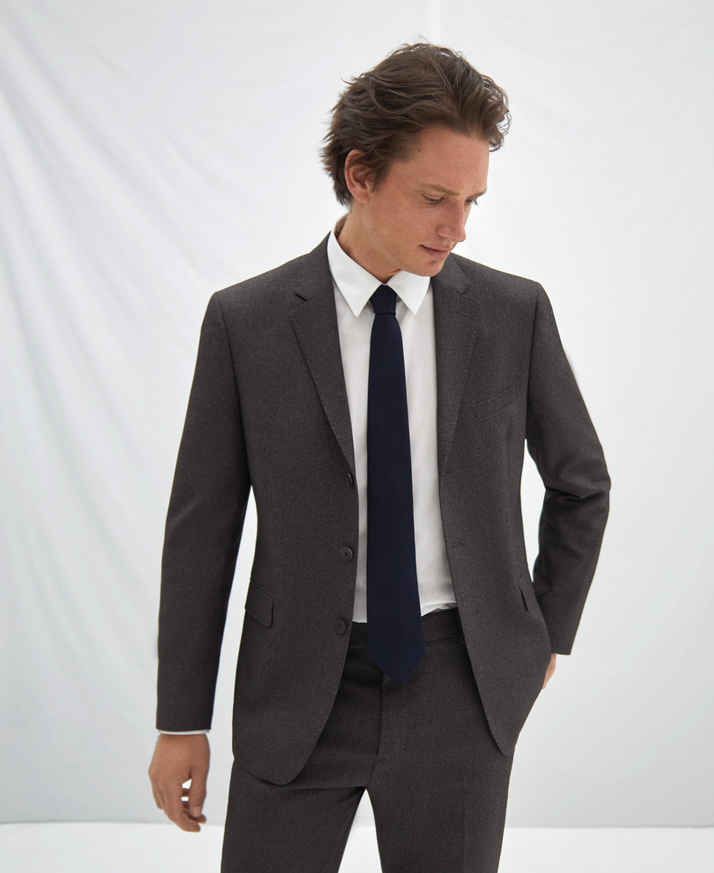 Bicolour silk tie image number 3