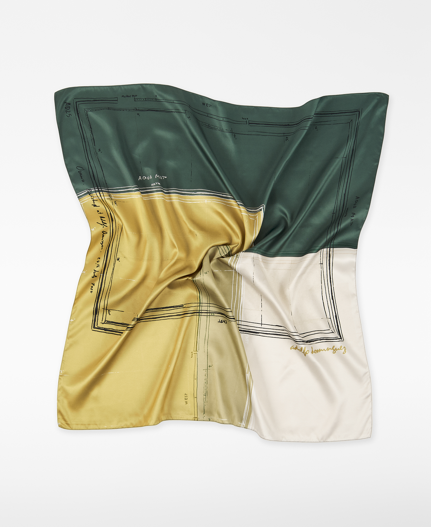Map-printed square scarf woman image number 1
