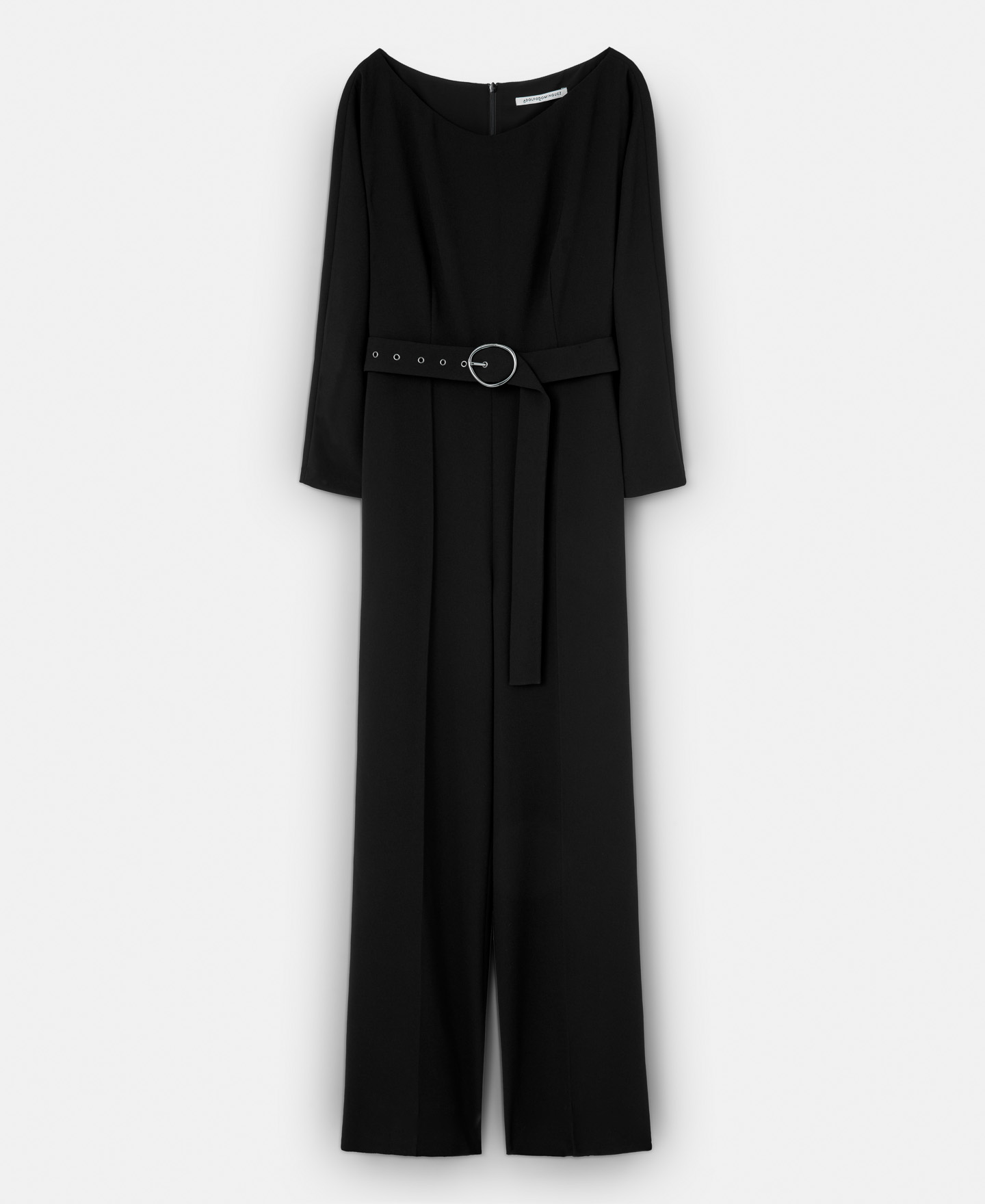 Straight jumpsuit with bateau neckline image number 4