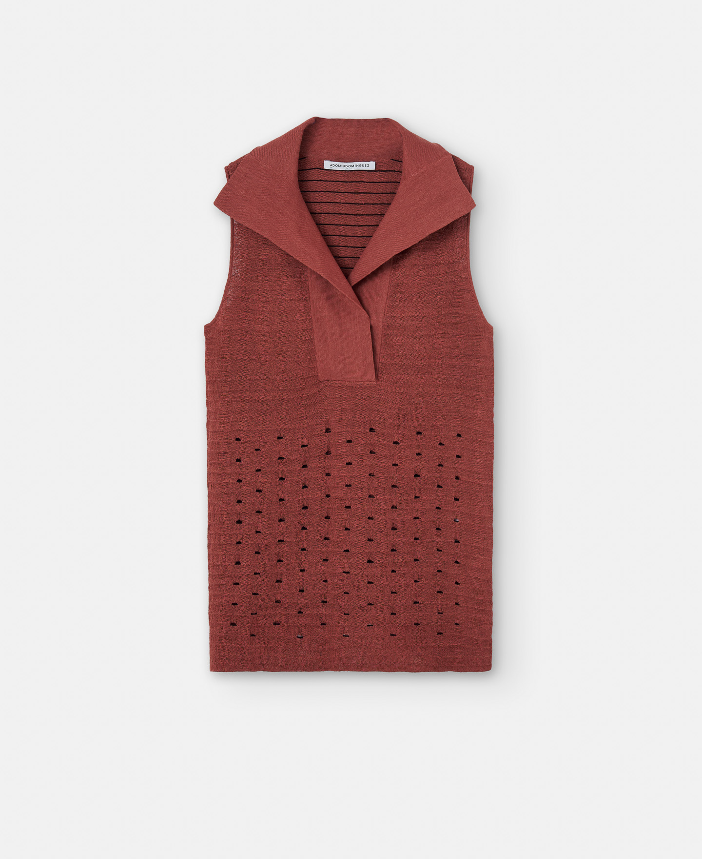 Linen knitted openwork top image number 4