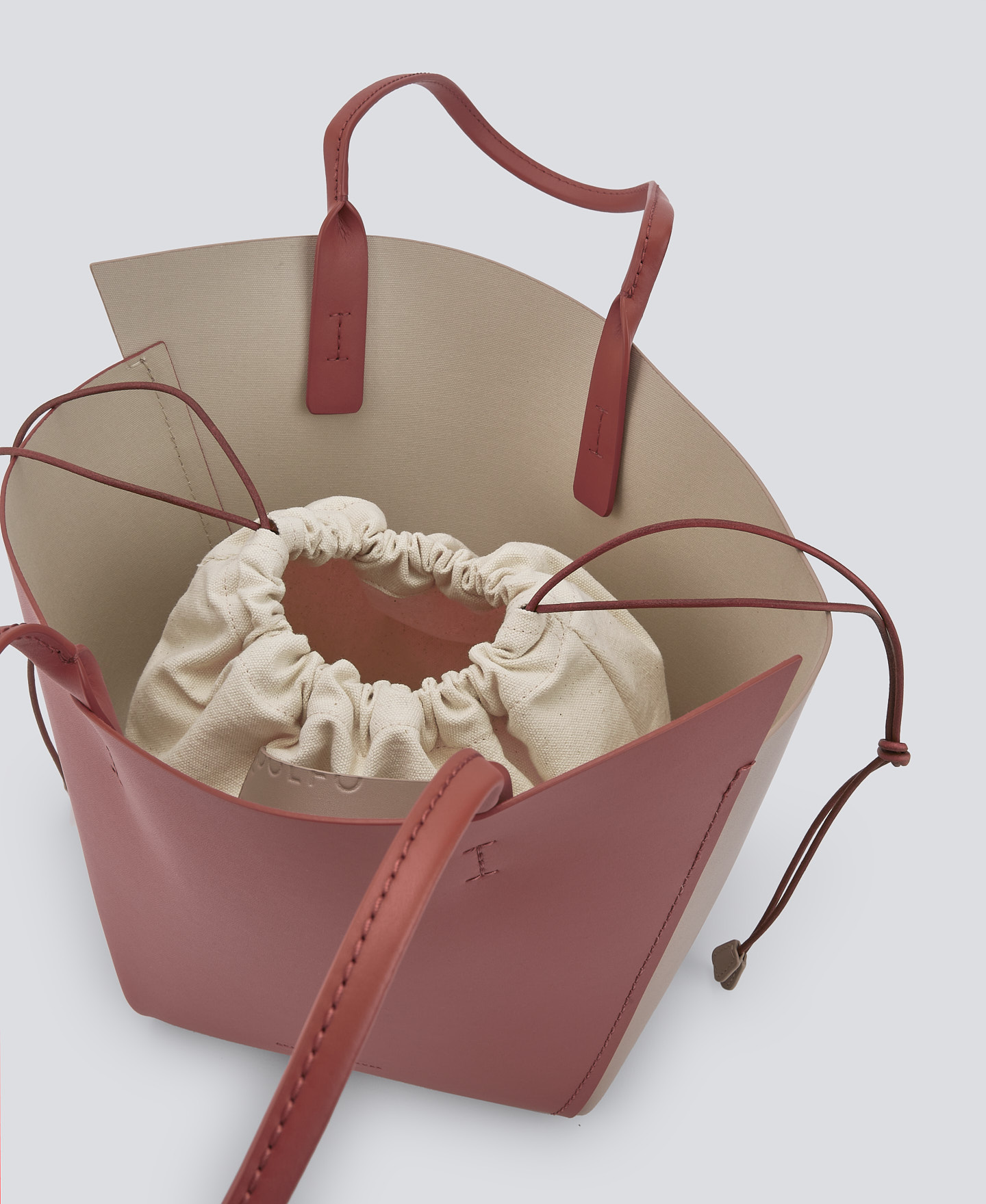 Asymmetric leather shopper bag woman image number 2