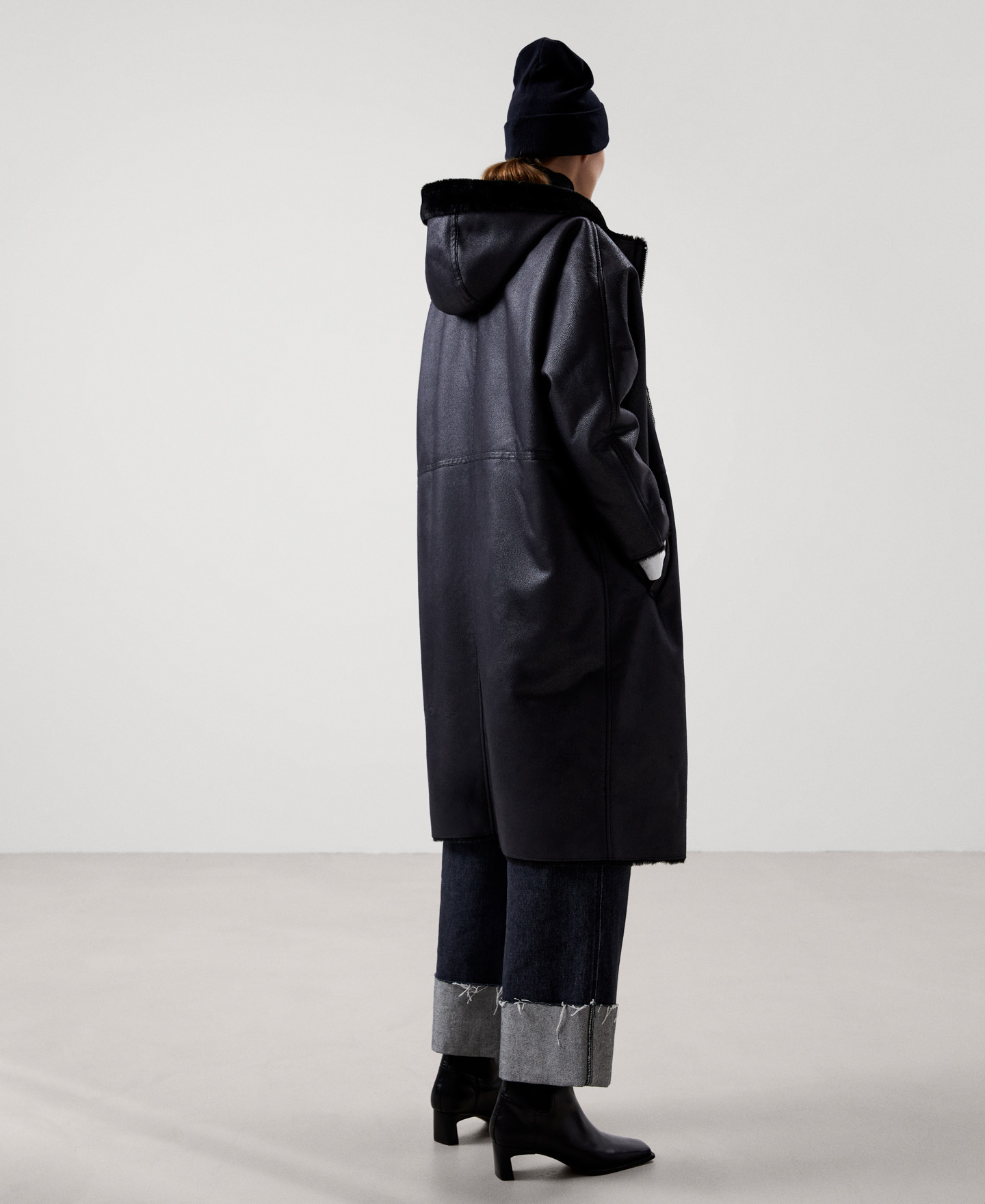 Leather textured coat image number 2