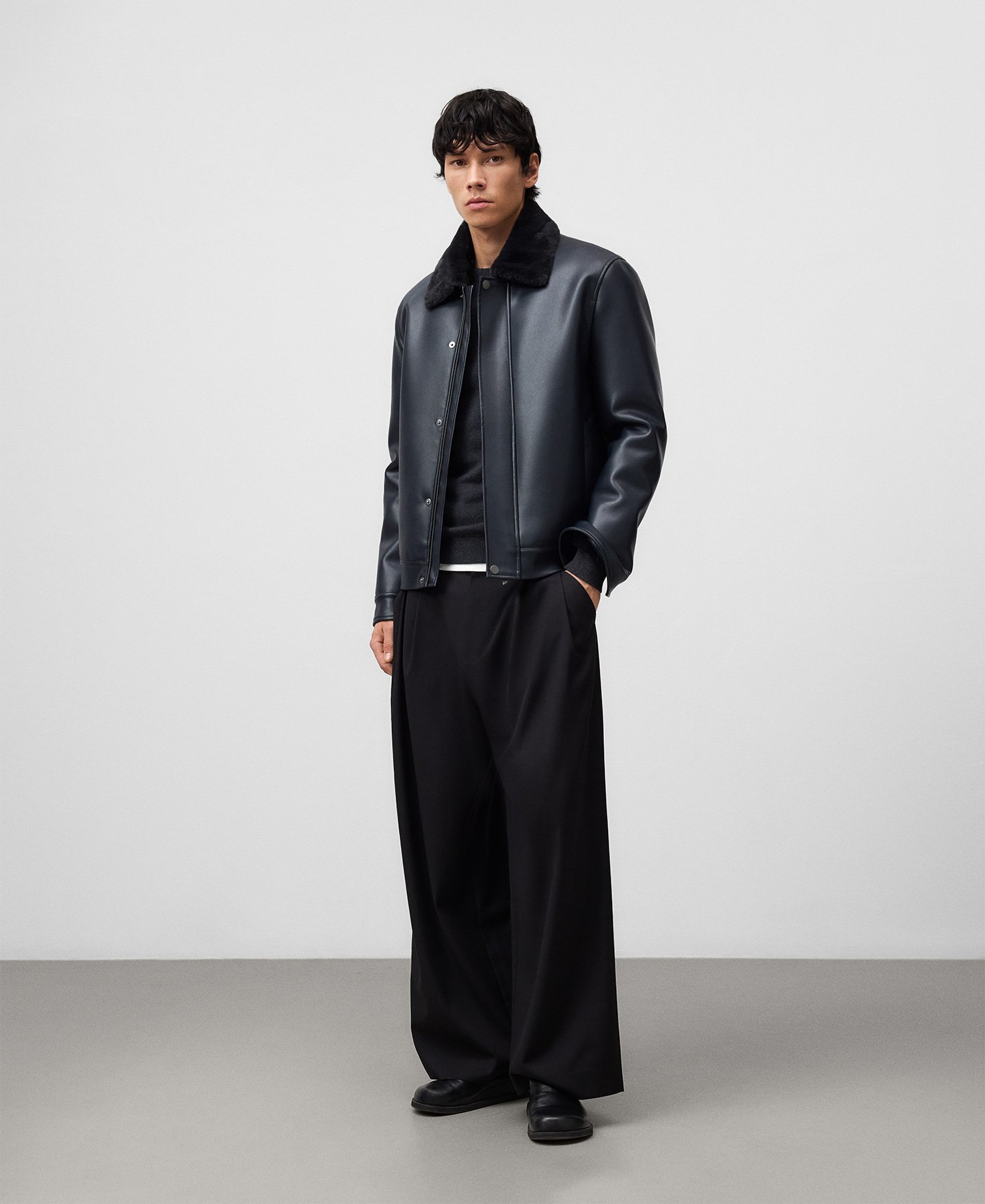 Veste aviateur en cuir synthétique pour homme image number 1