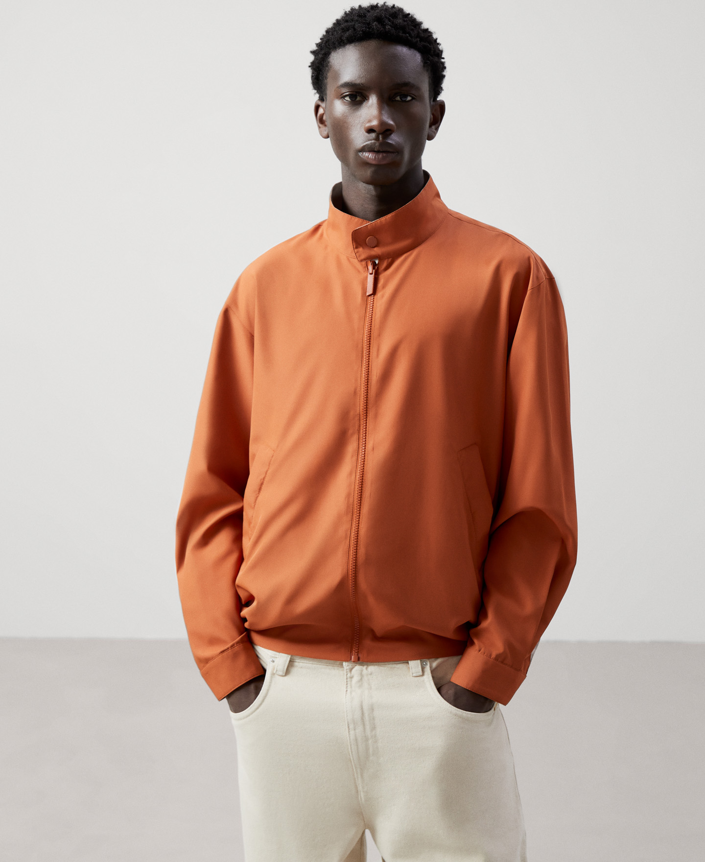Veste Harrington réversible à col mao image number 4