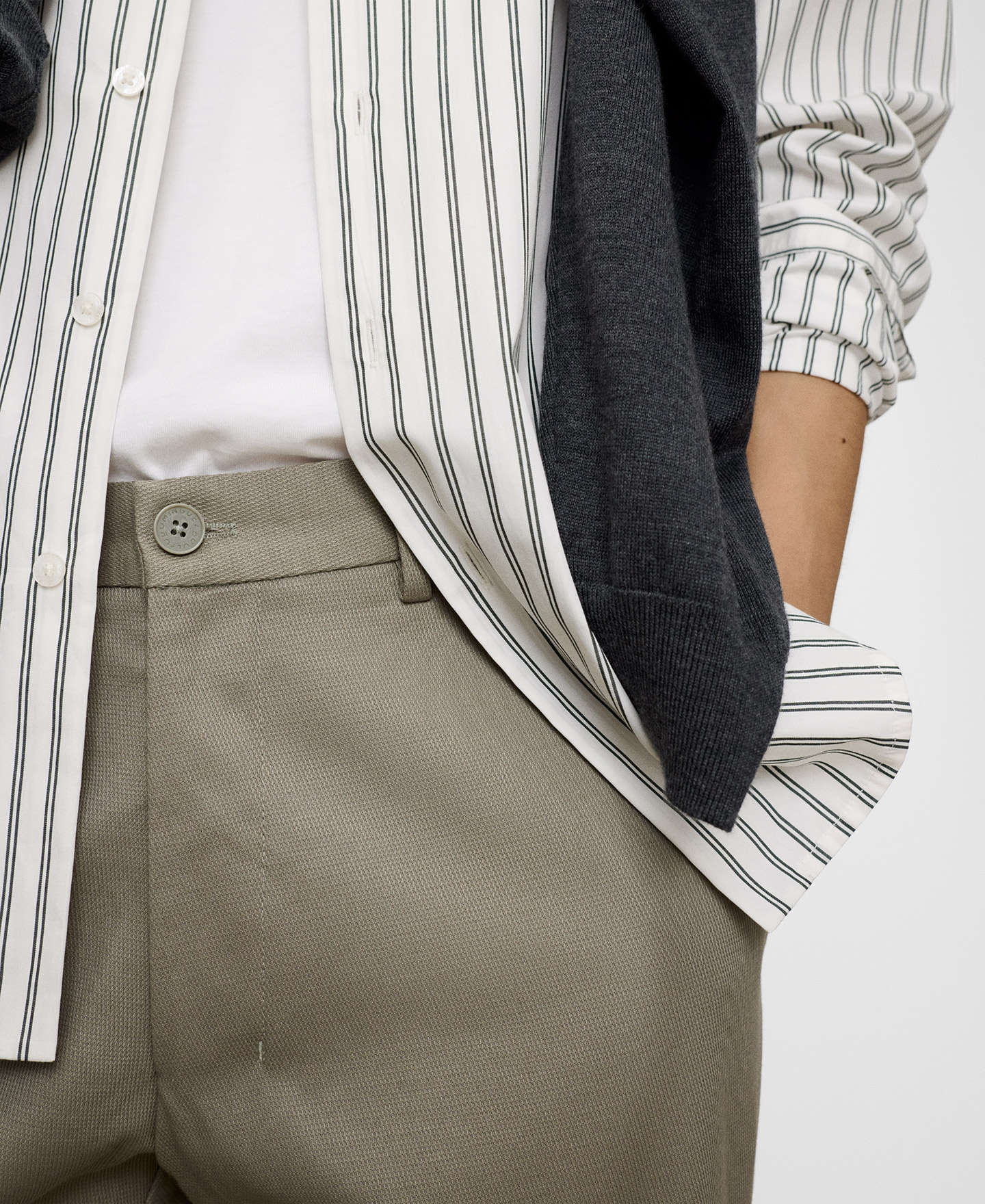 Regular fit microtexture chino trousers image number 3