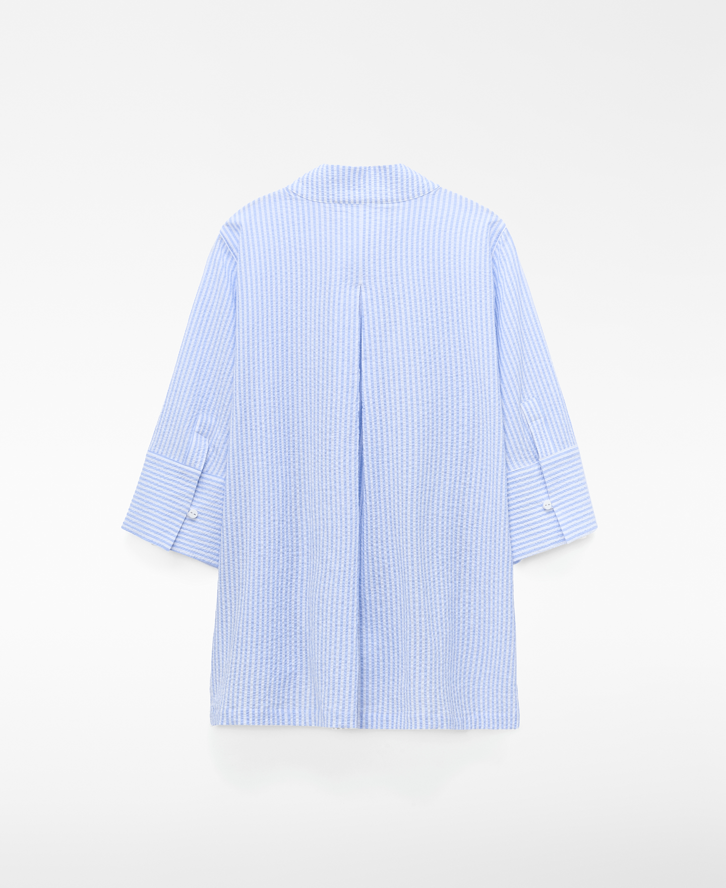 Chemise &agrave; col cravate ray&eacute;e en seersucker image number 1