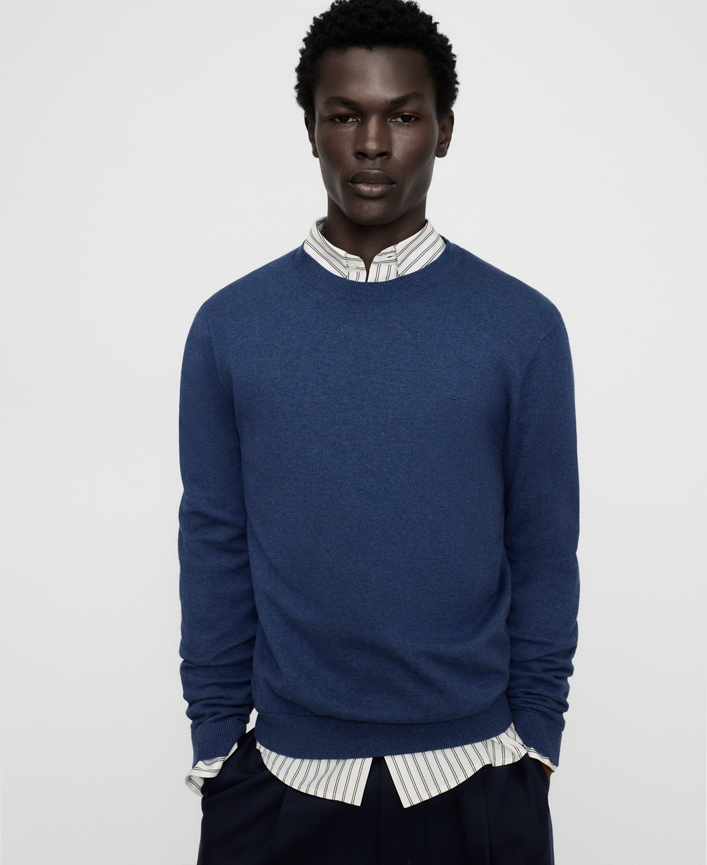 Wool and cotton crew collar sweater image number 0