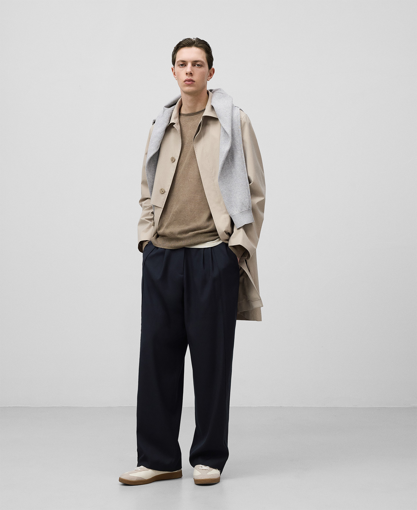 Linen blend double-layer sweater man image number 1