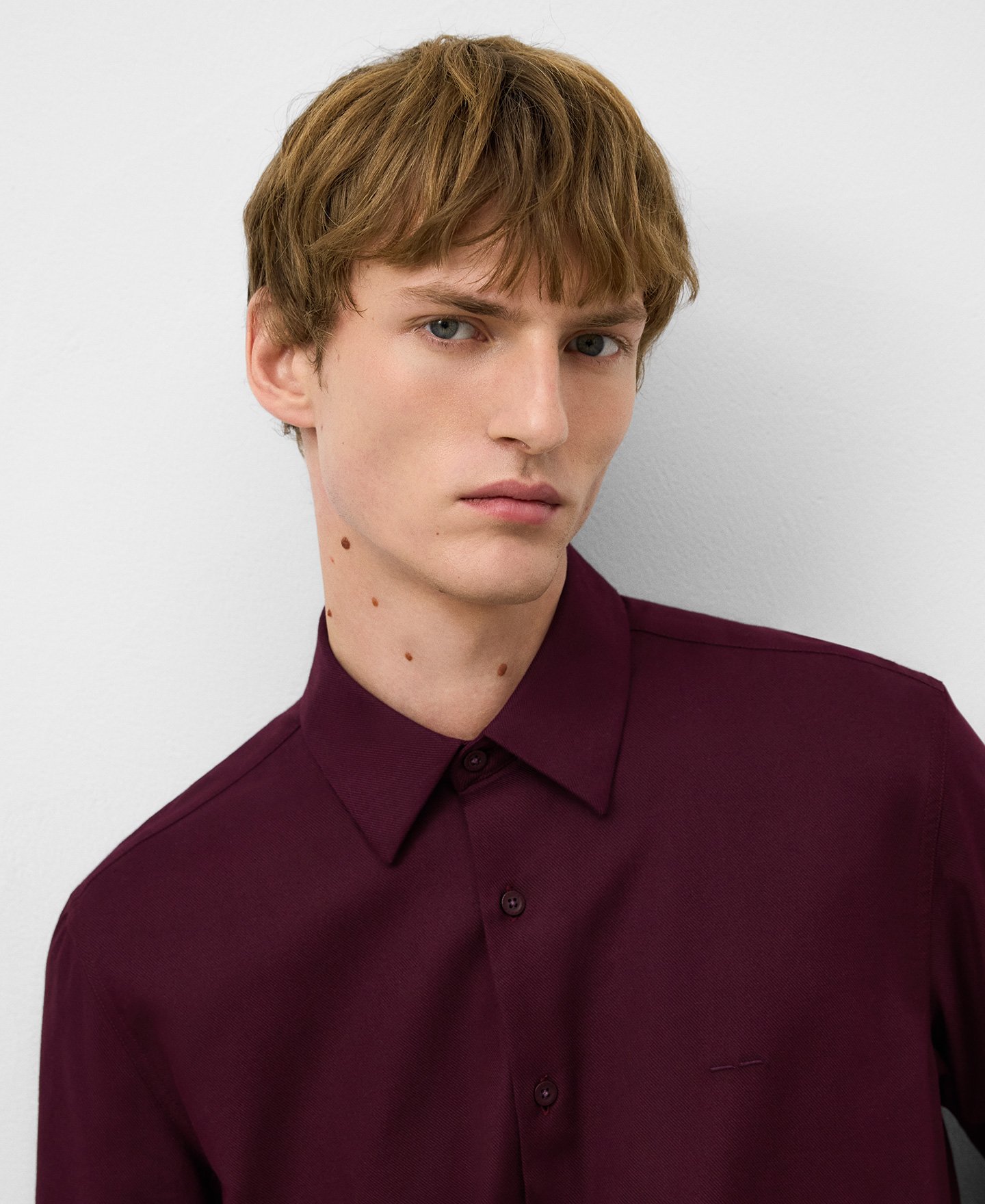 Organic cotton spread collar shirt man image number 3