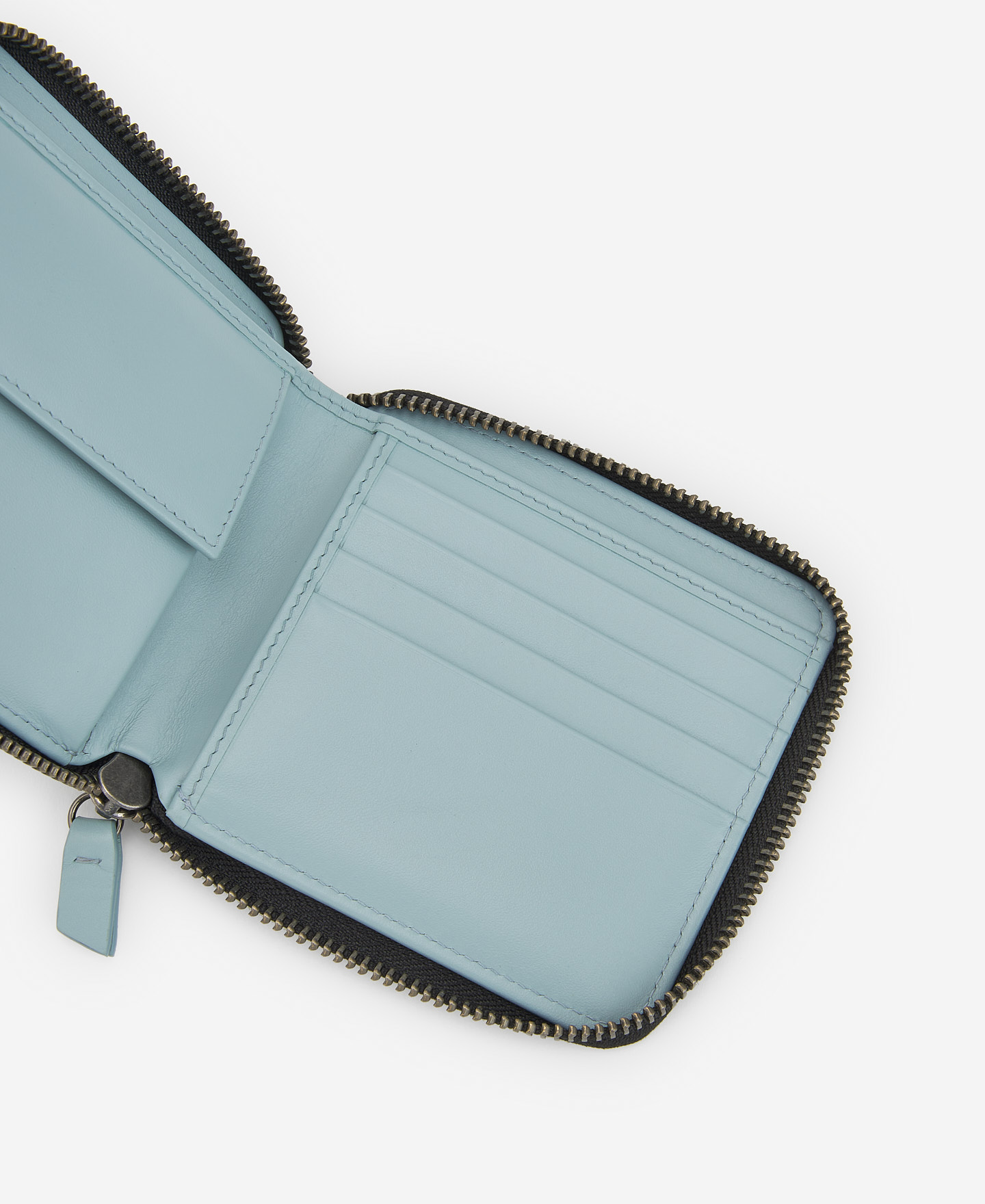 Light Blue leather square wallet image number 2