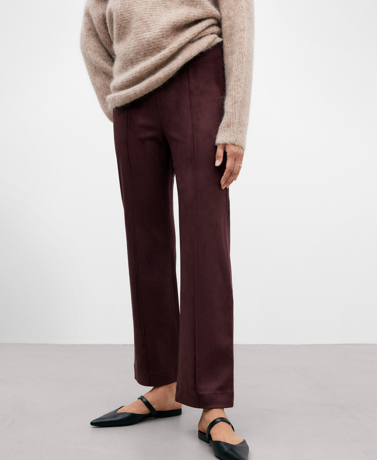 Faux sueden ankle-length trousers women image number 0