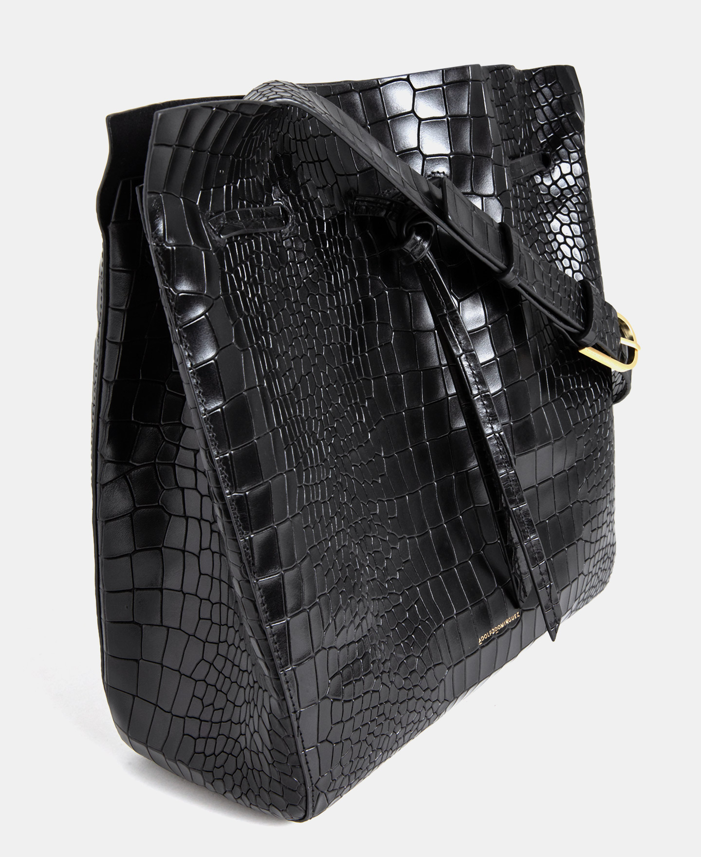 Crocodile effect leather handbag image number 1