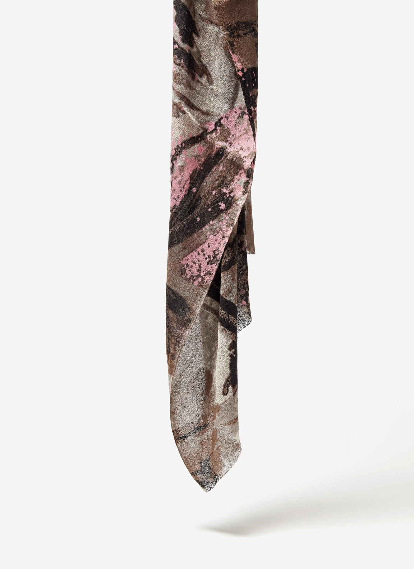 Cotton foulard with sakura print image number 1