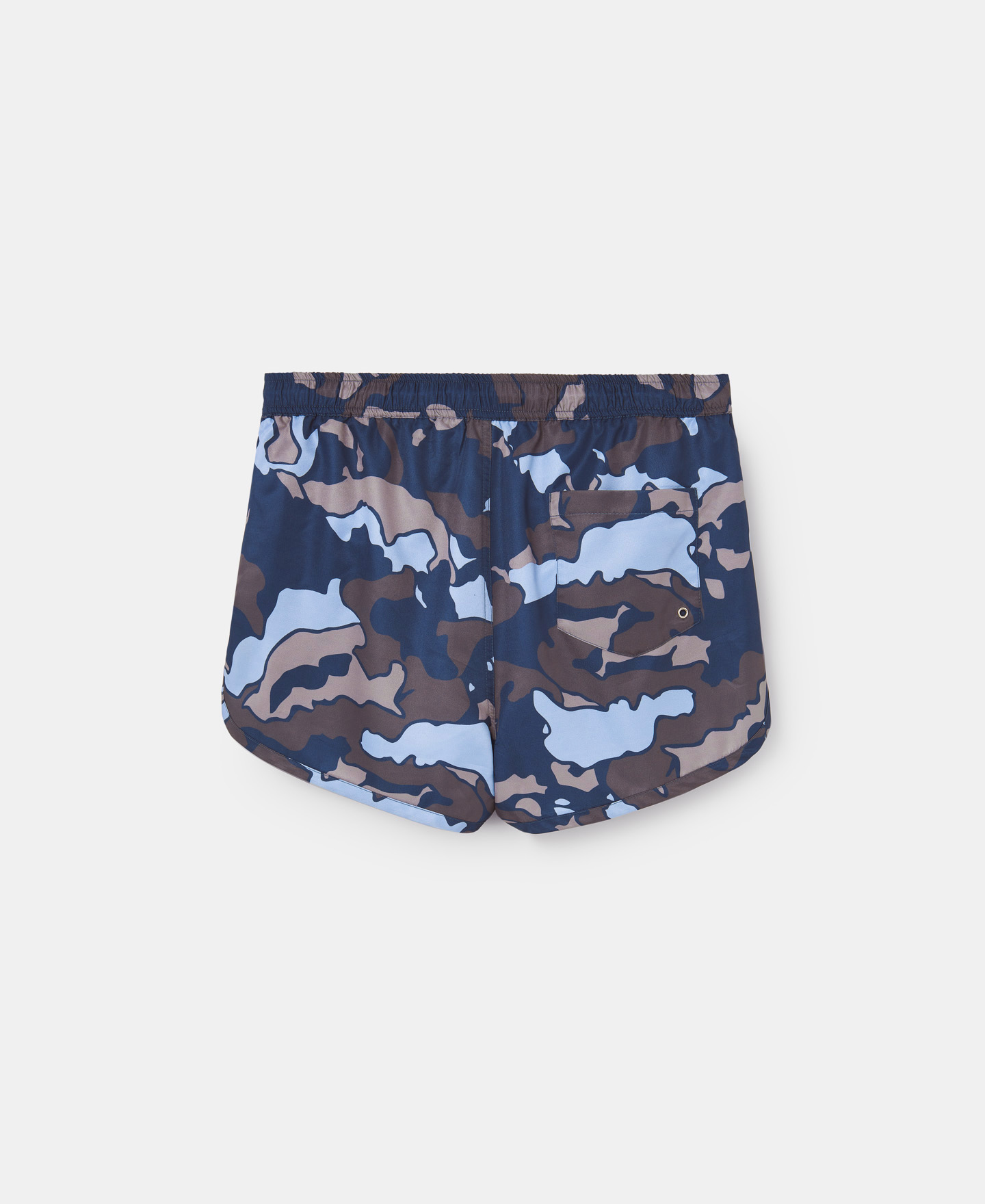 Blue printed swim shorts image number 4
