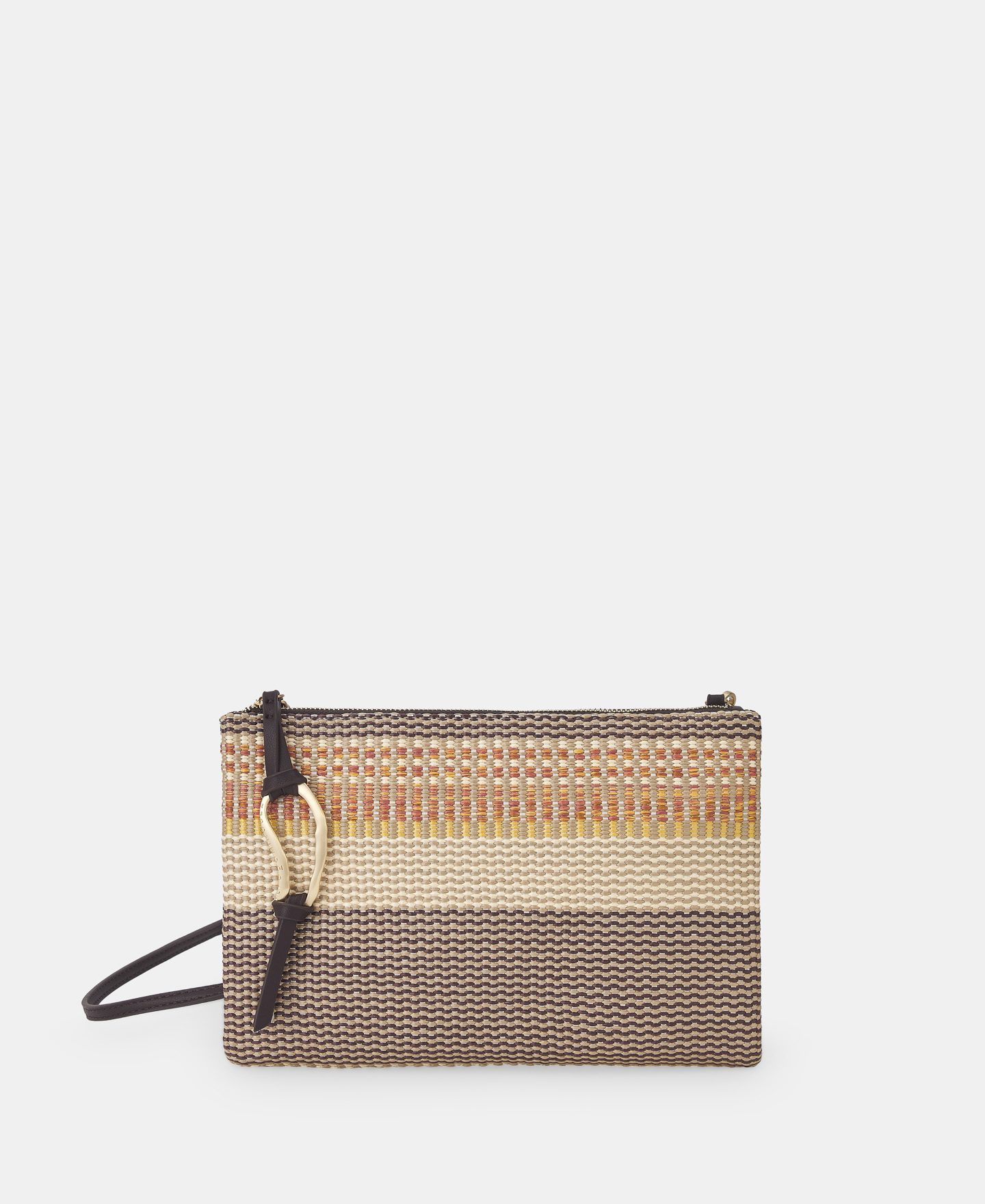 Flat raffia crossbody bag image number 0