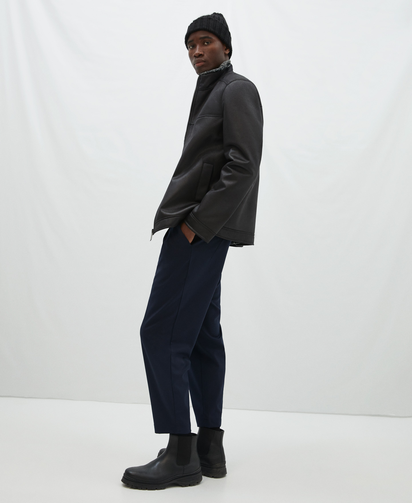 Leather textured coat image number 5