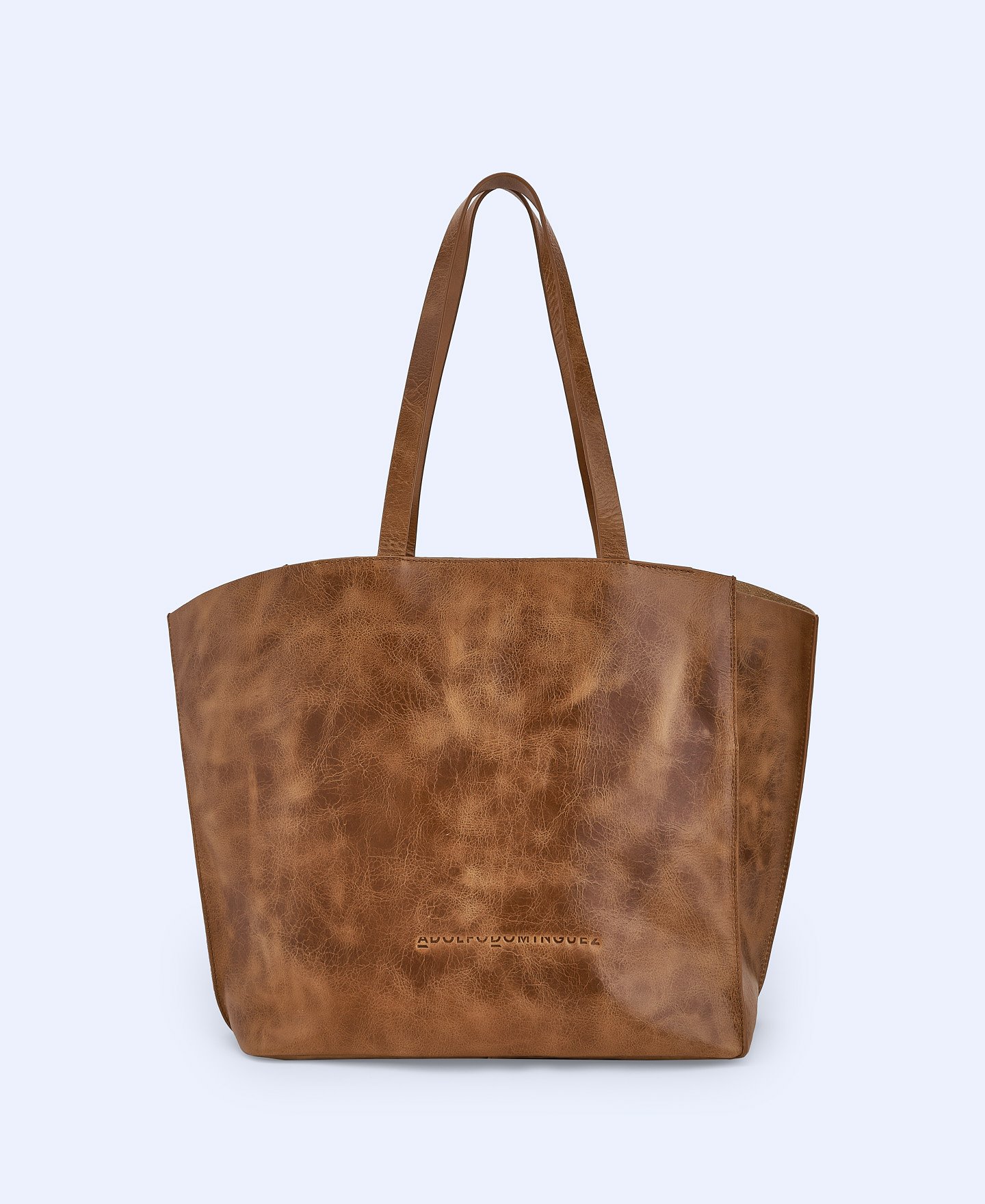 Shopper grande en piel craquelada image number 0