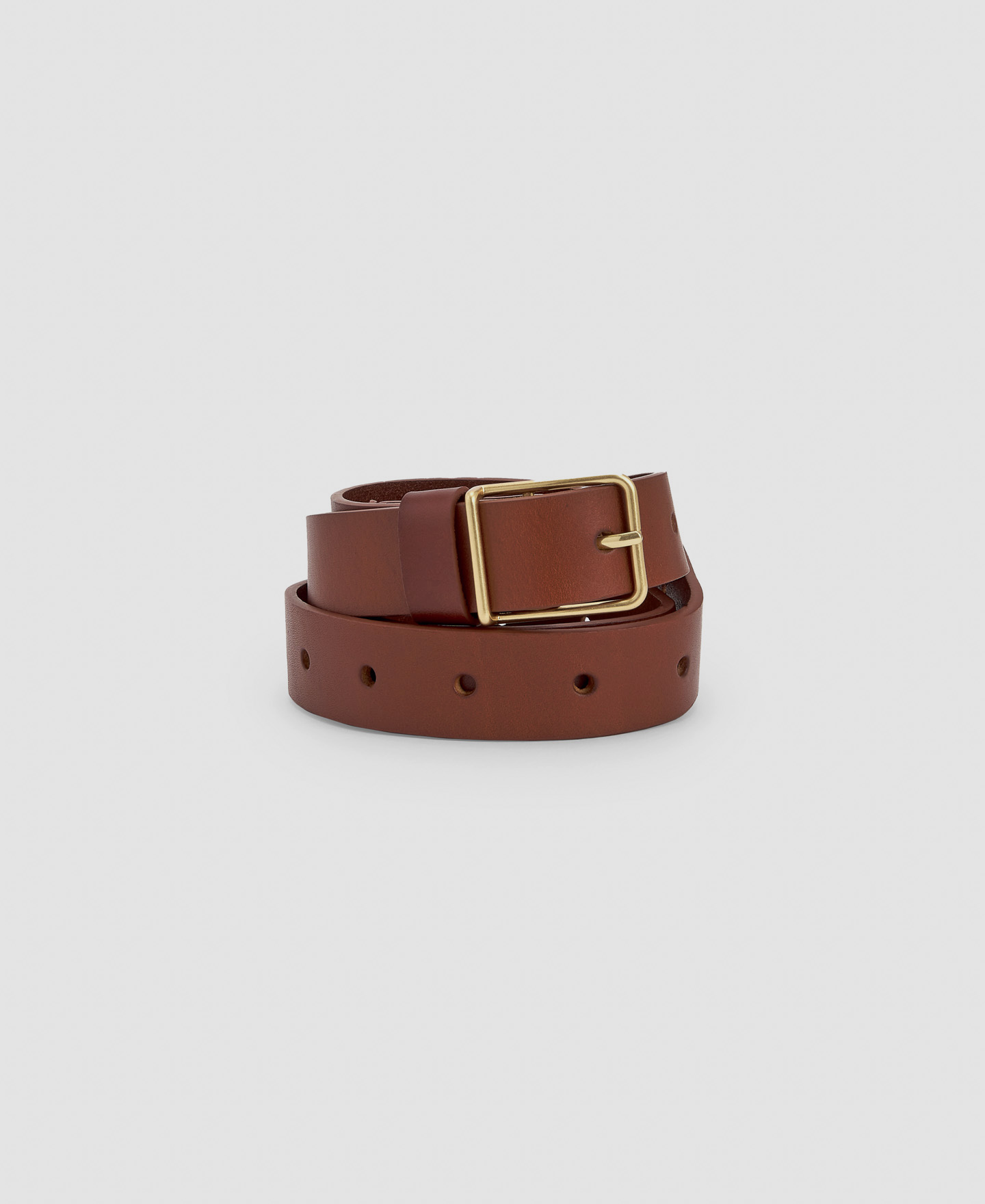 Metal buckle belt in leather image number 1