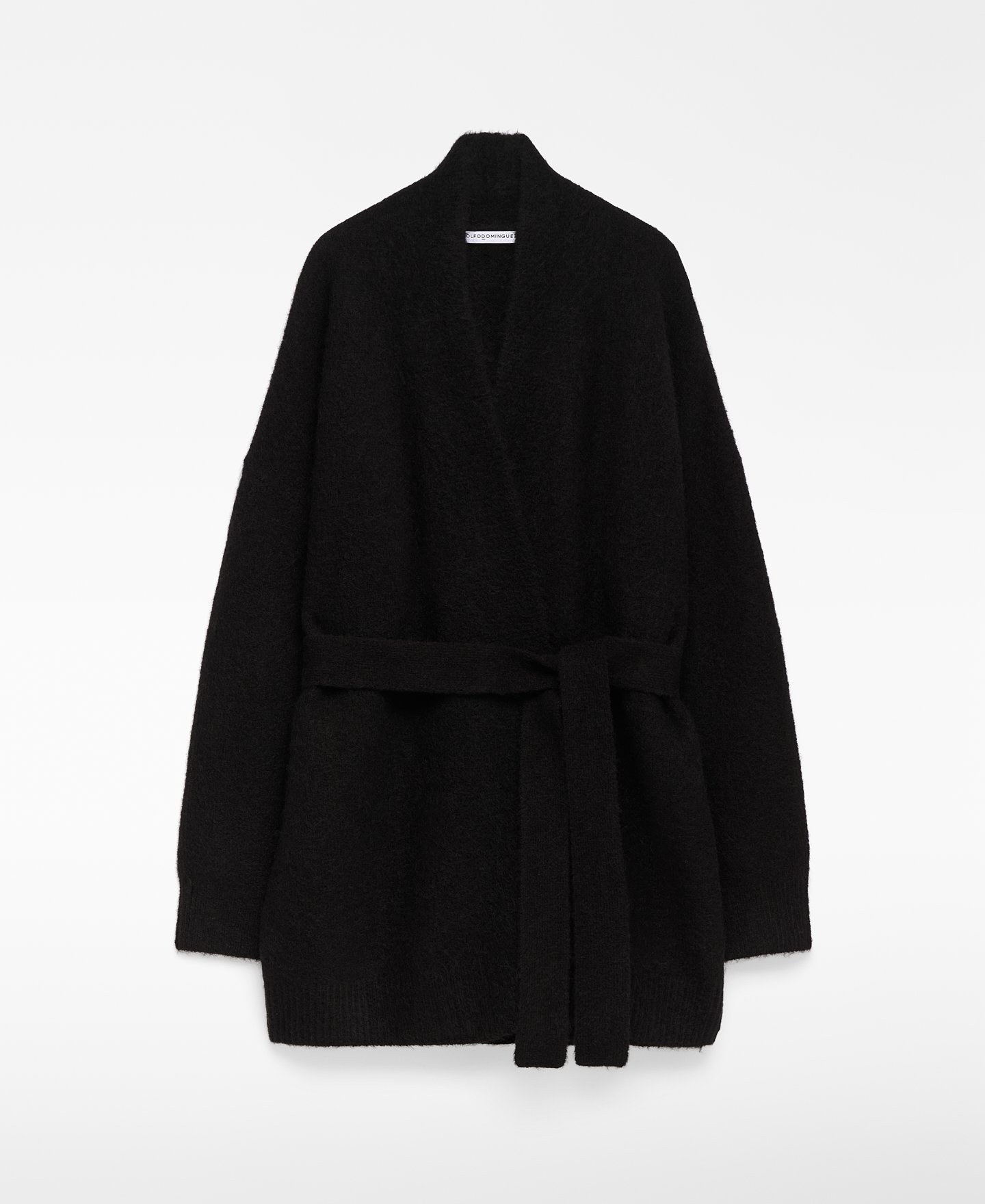 Knit jacket with belt woman image number 4