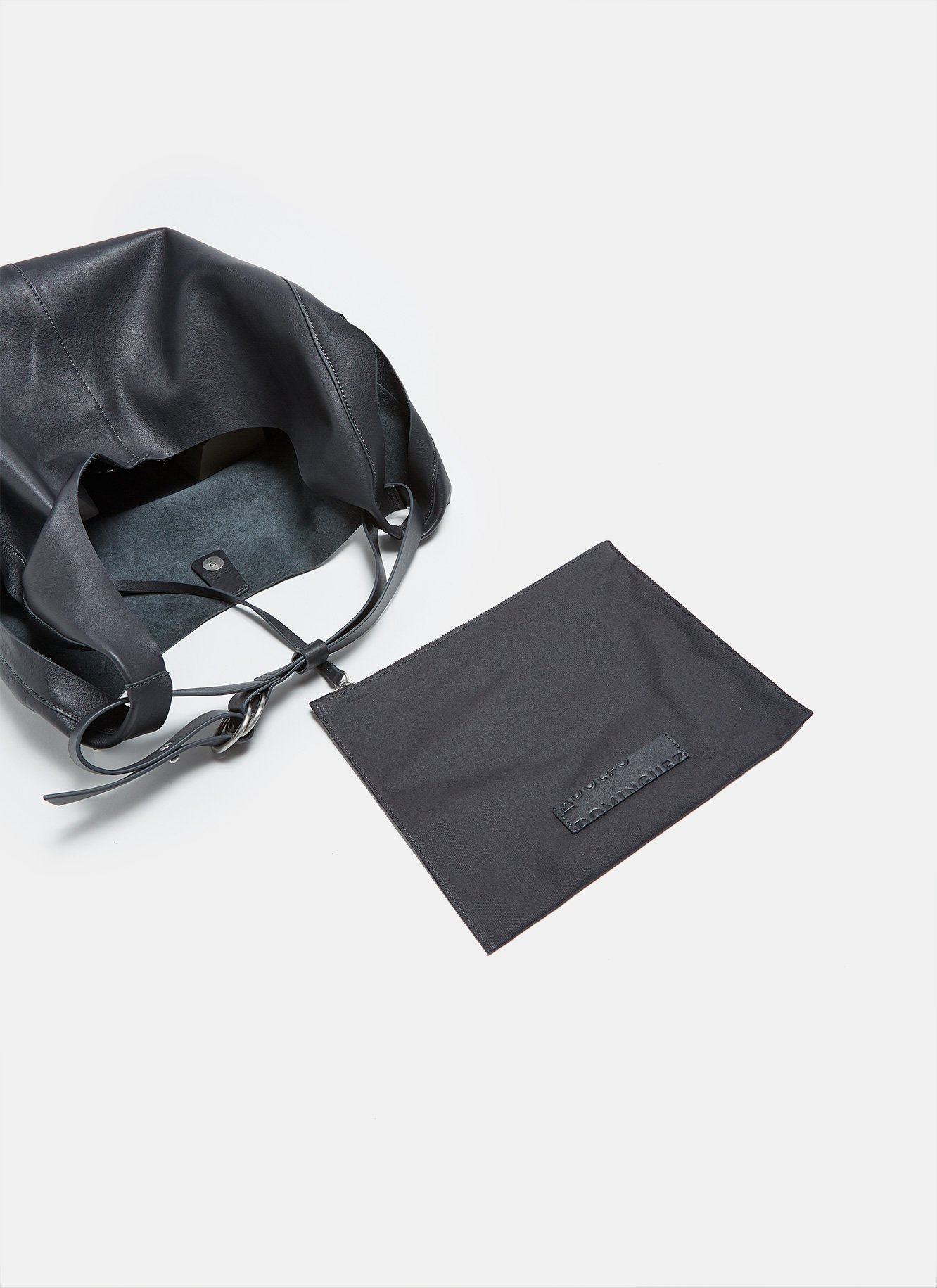 Vertical hobo bag with smooth finish image number 2