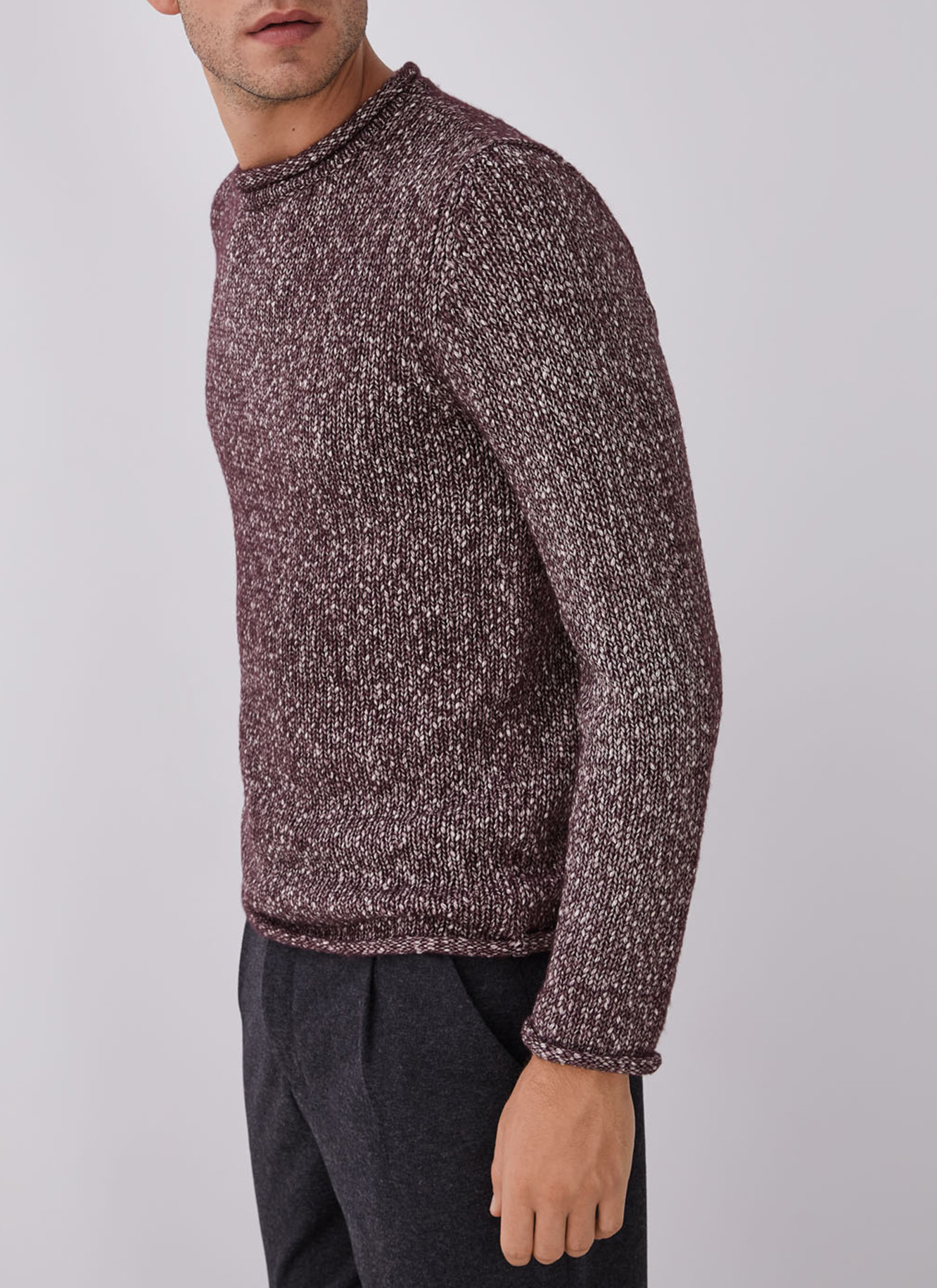 Mottled sweater with roll edges image number 4
