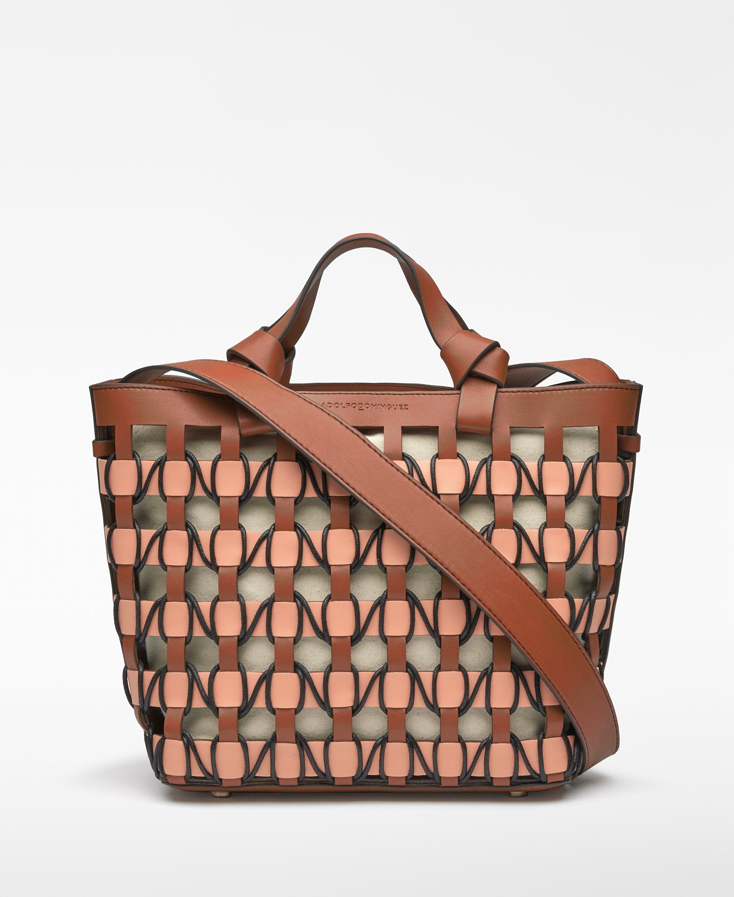 Medium braided basket bag woman image number 0
