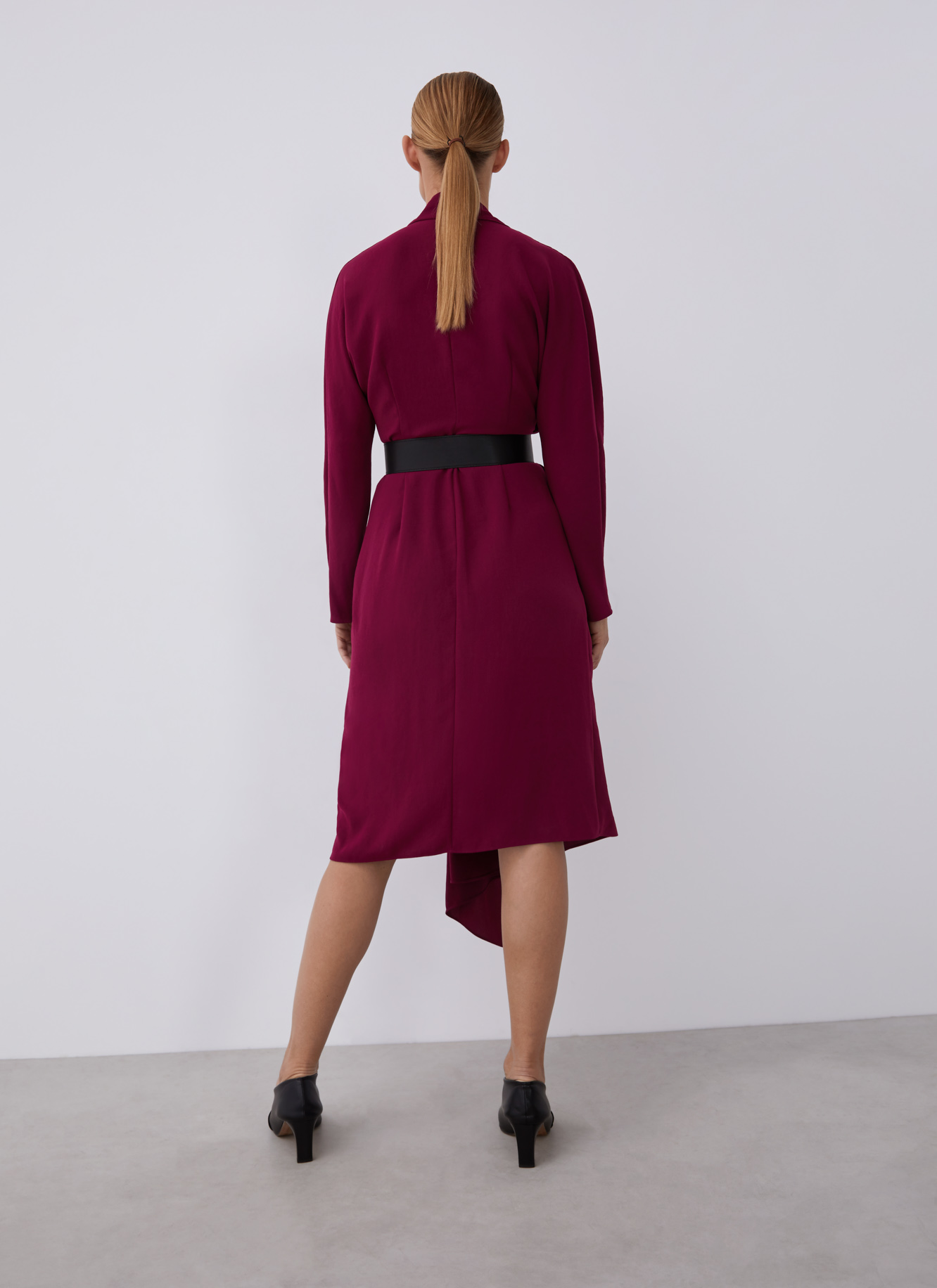 Wrap dress with faux leather belt image number 3