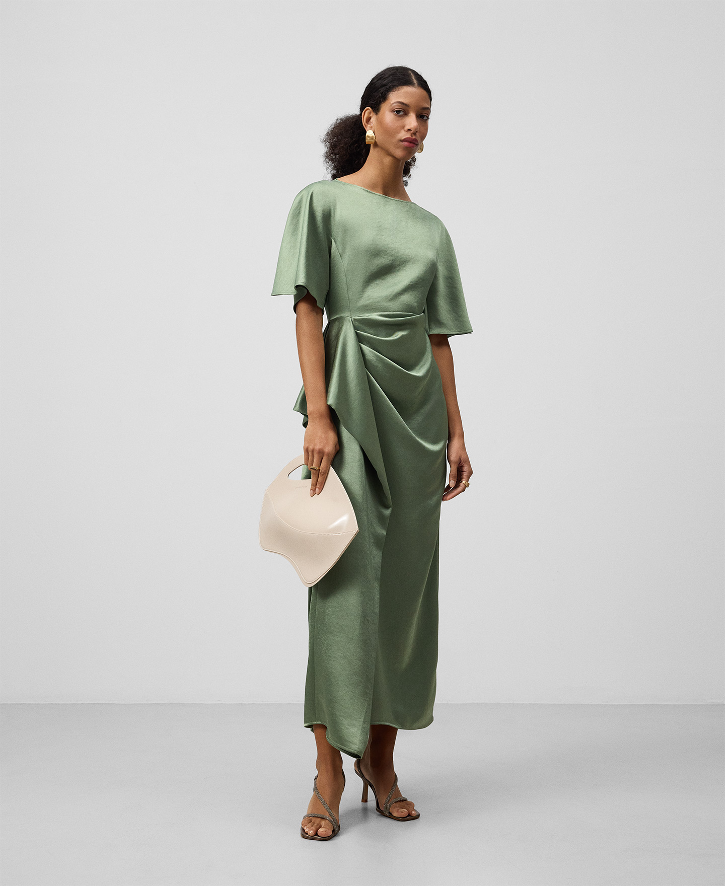 Robe longue drapée femme image number 1