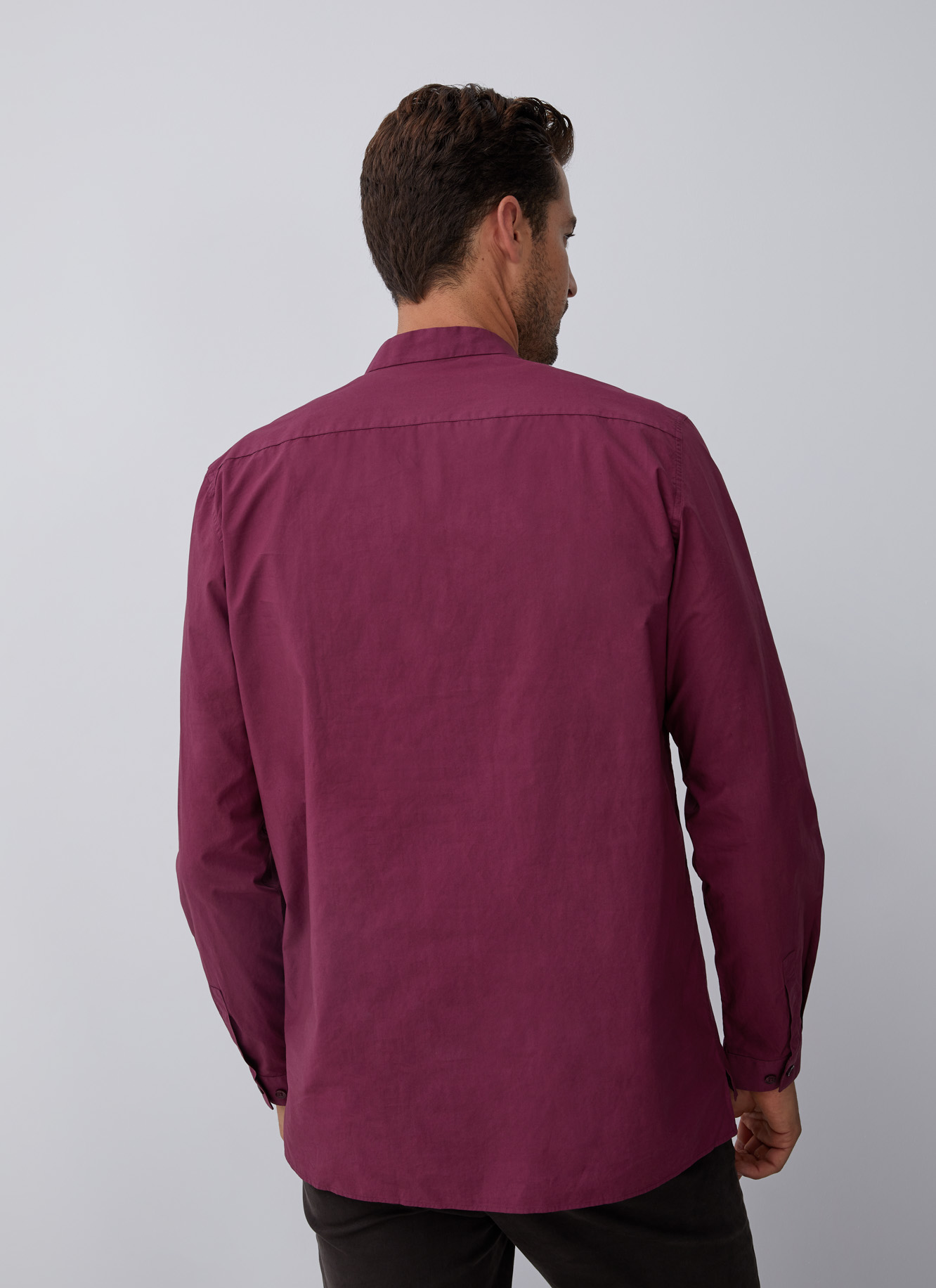 Mao button neck shirt image number 1