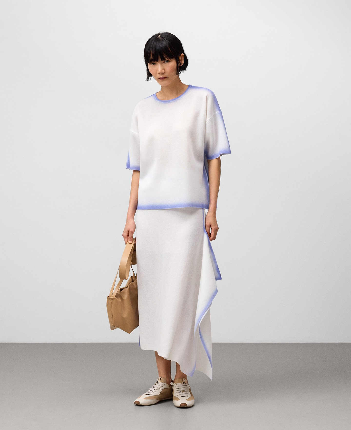 Spray-effect knit sweater woman image number 1