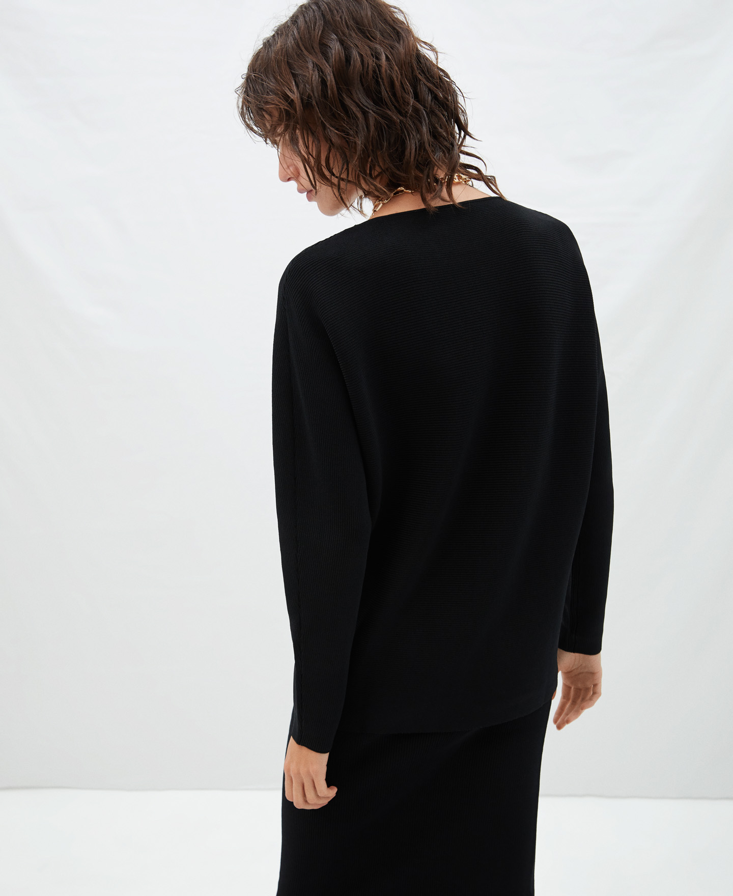 English knit Japanese sleeve sweater image number 2
