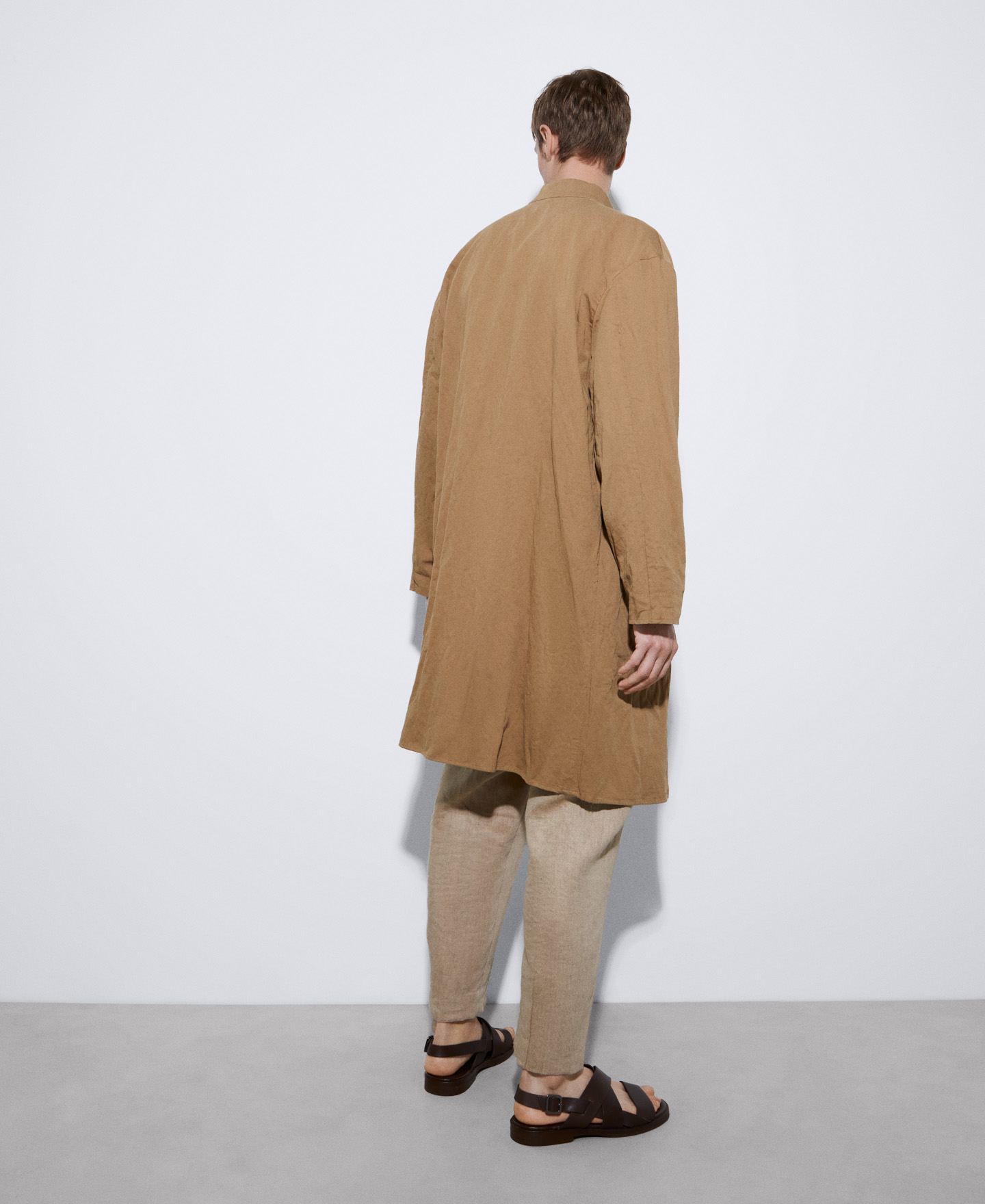 Cotton and metallized fiber trench coat image number 2