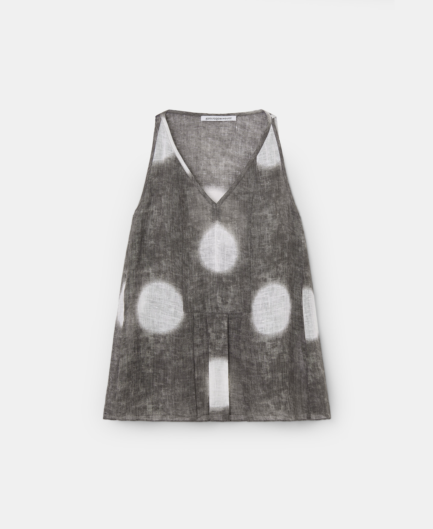 Top estampado en lino azul image number 4