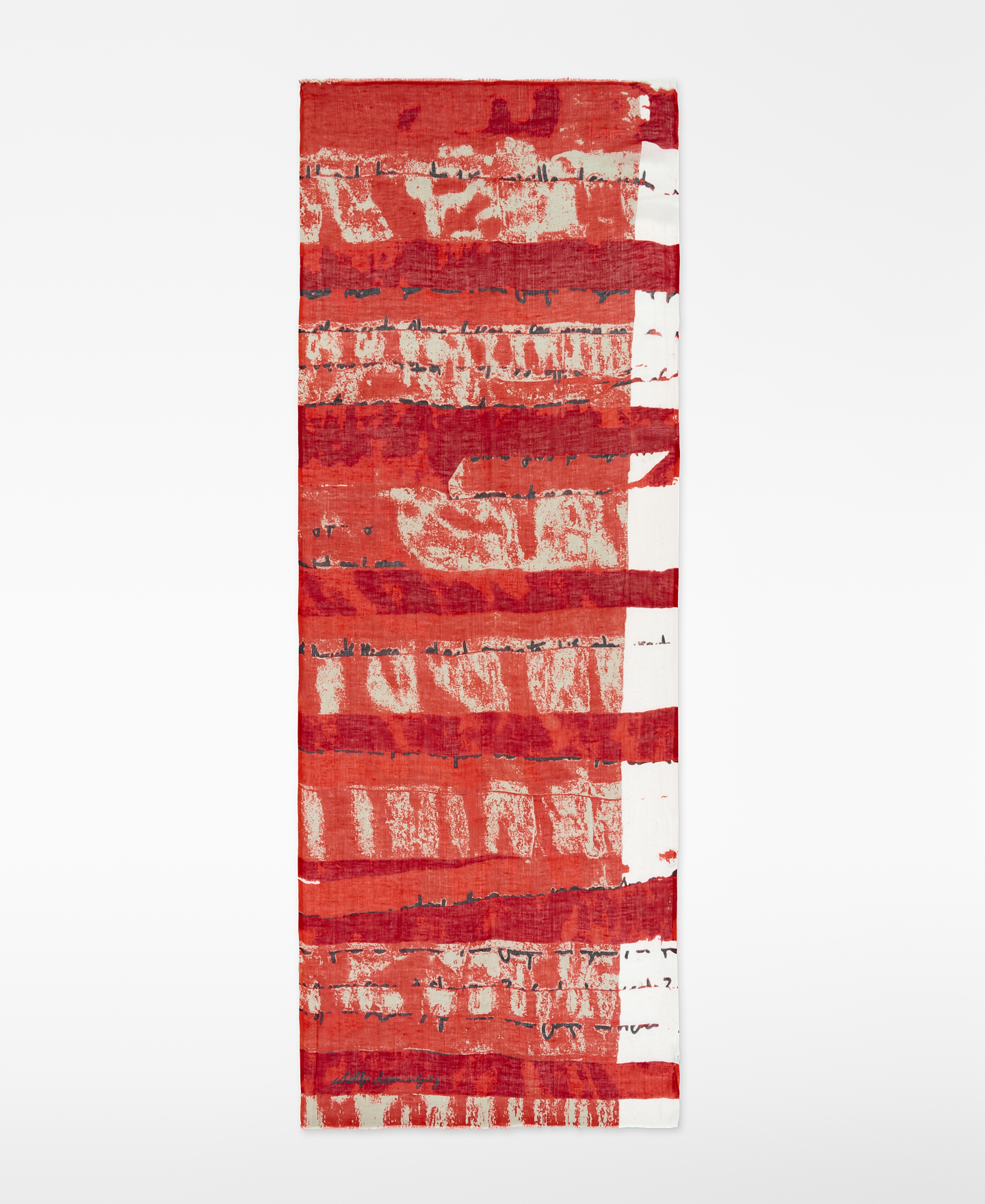 Linen and modal letter-print scarf image number 0