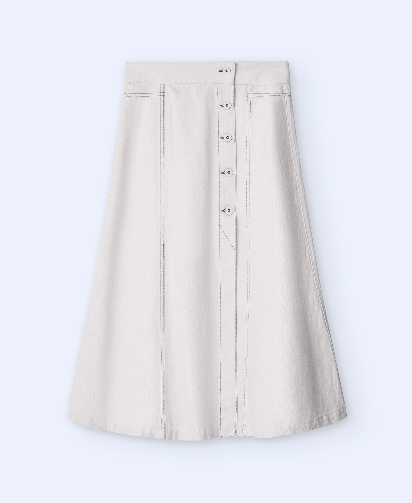 A-line cotton denim skirt image number 4