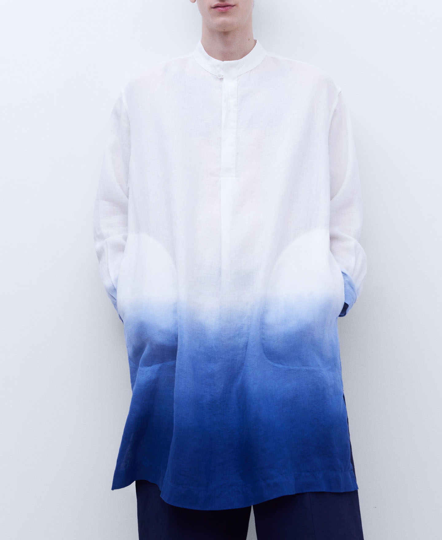 European linen Mandarin collar kaftan image number 0