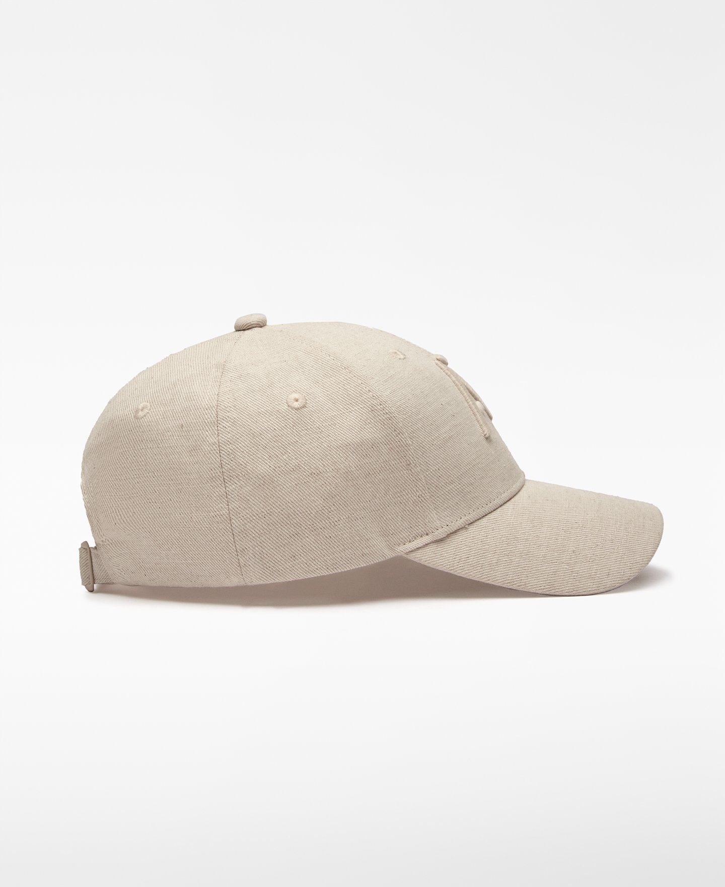 Linen blend embroidered logo cap man image number 1