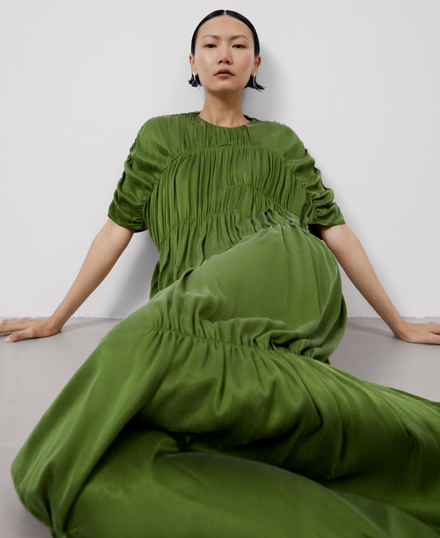 Cupro midi dress image number 3