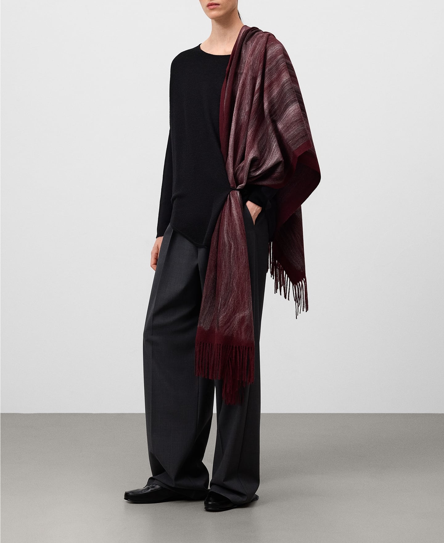 Structured knit asymmetric sweater image number 1