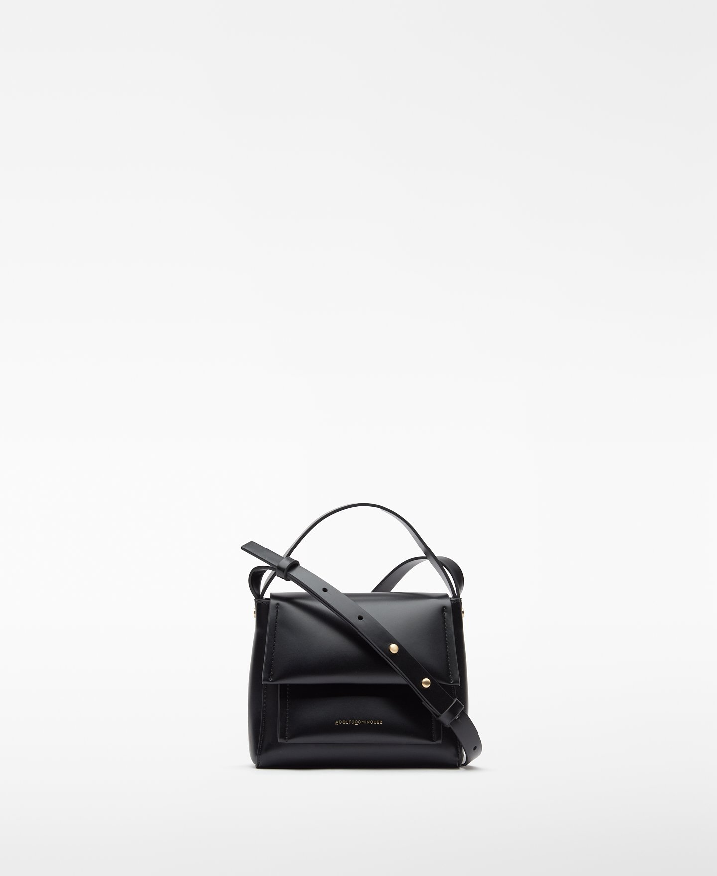 Mini bolsa a tiracolo com aba em Pele Não Pele para mulher image number 0