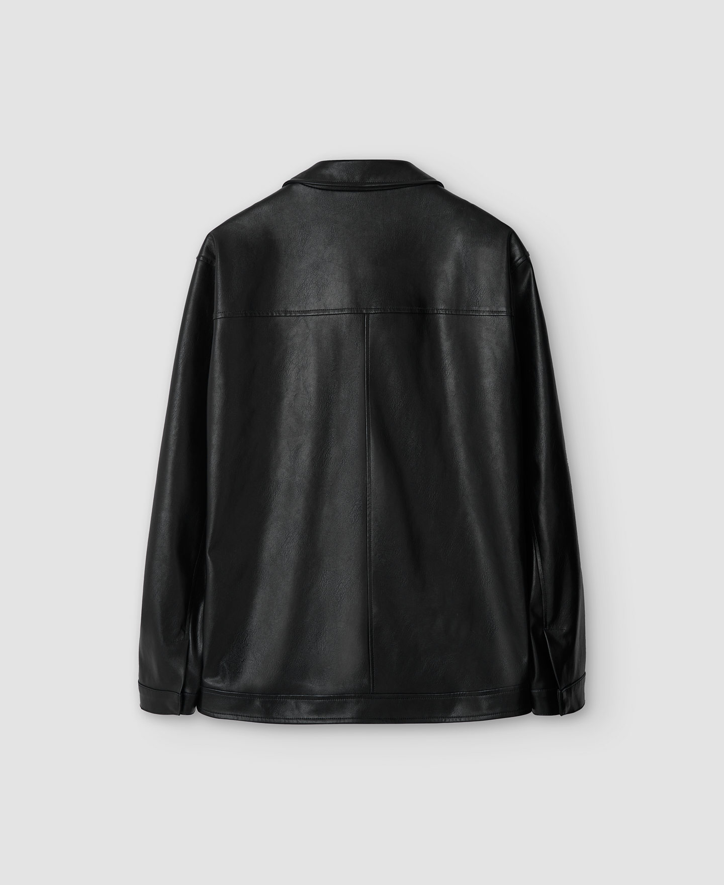 Black non-leather leather jacket for man image number 1