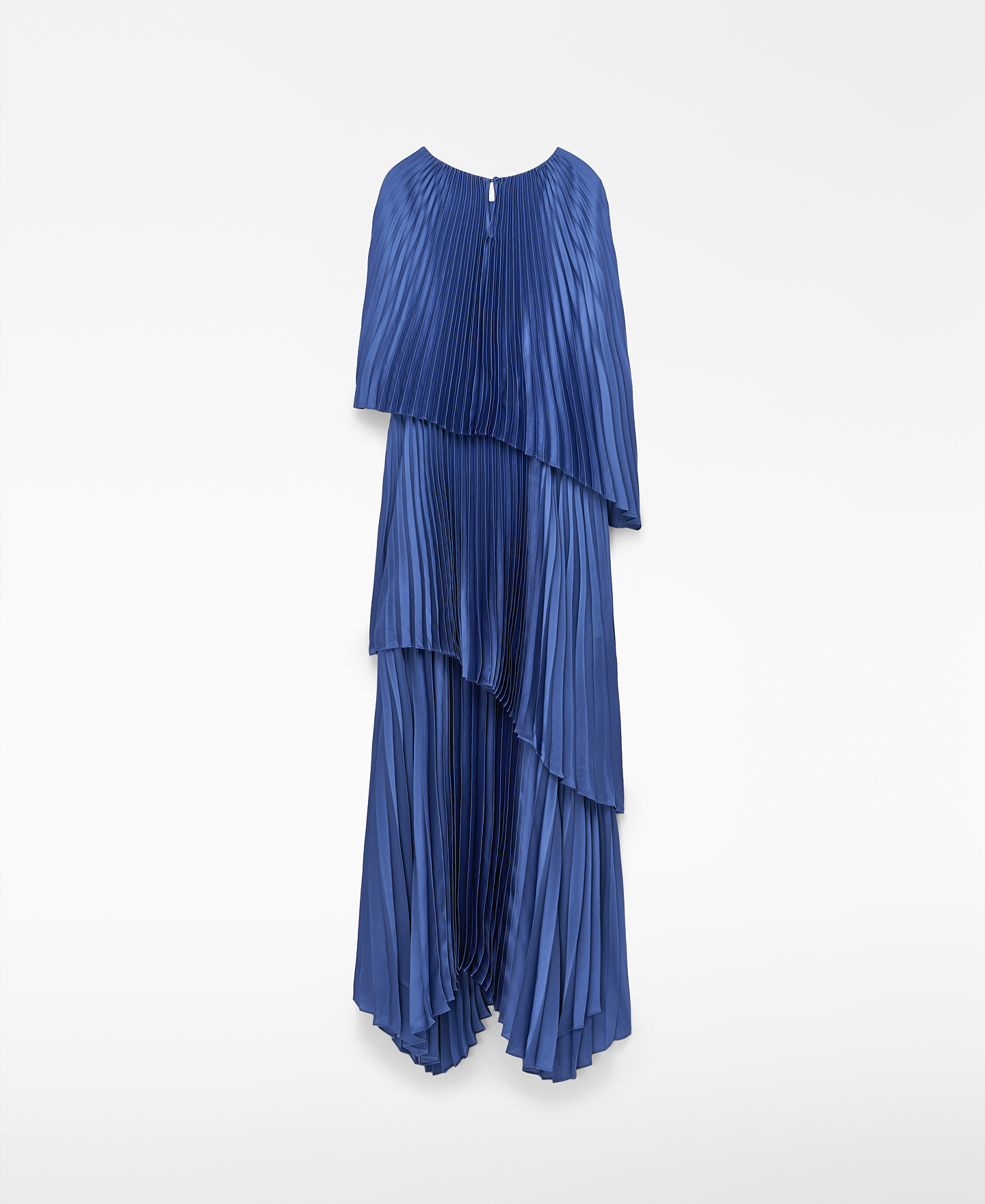 Asymmetrical layered long crinkle dress image number 1