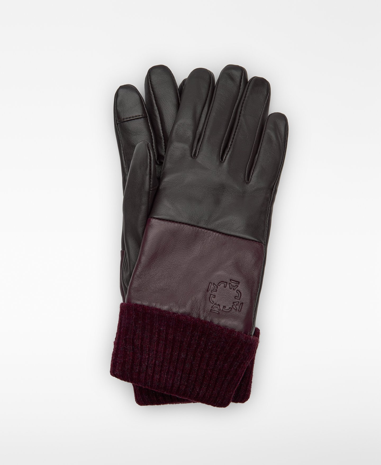 Two-tone leather gloves woman image number 0