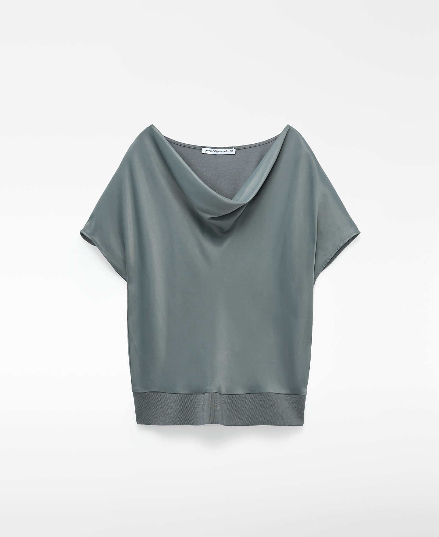 Double-fabric draped neckline T-shirt image number 4