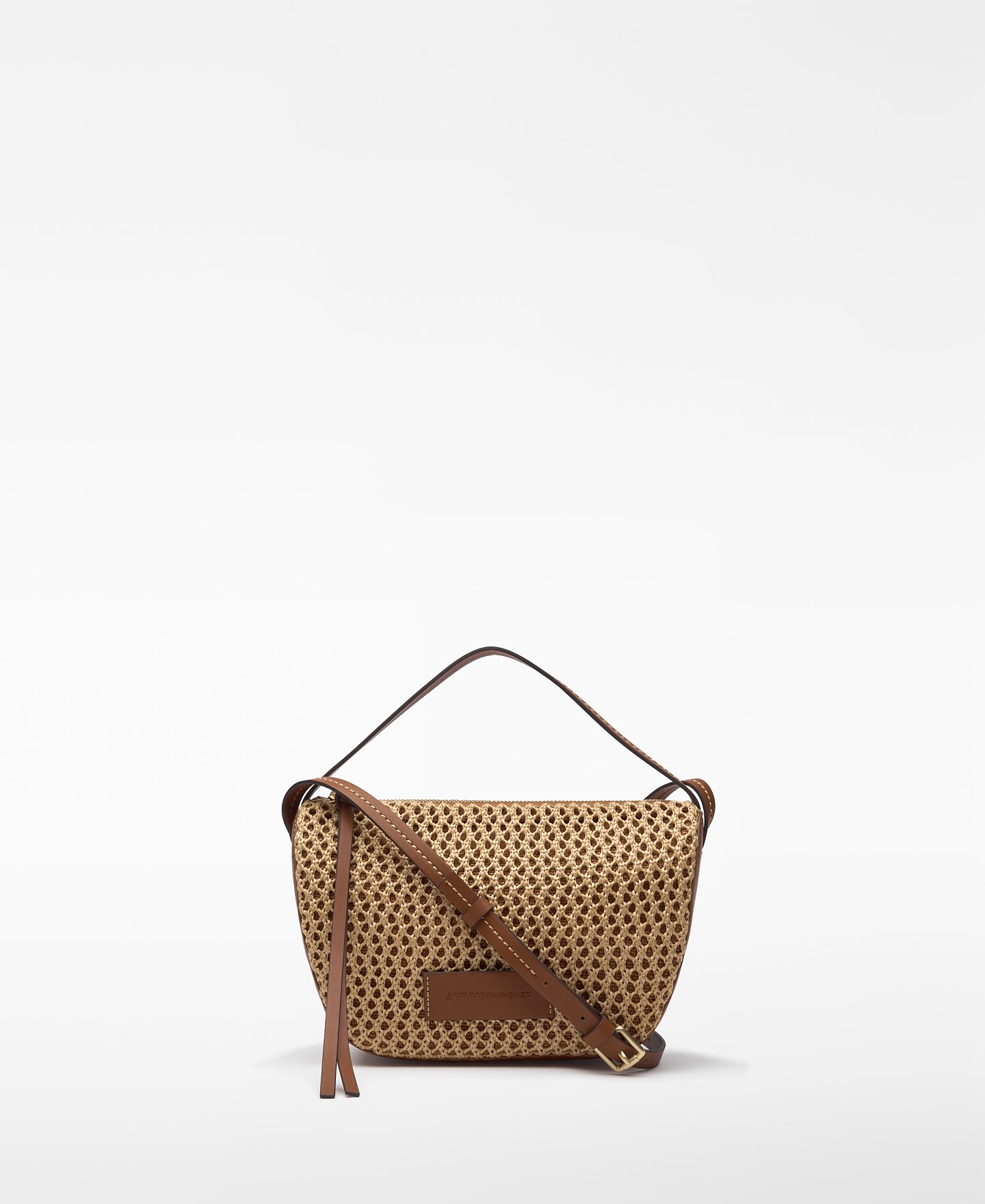 Mini sac bowling texture raphia femme image number 0