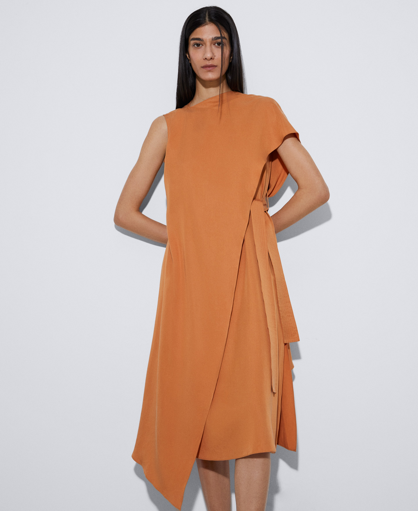 Draped tencel™ Lyocell™ dress image number 0
