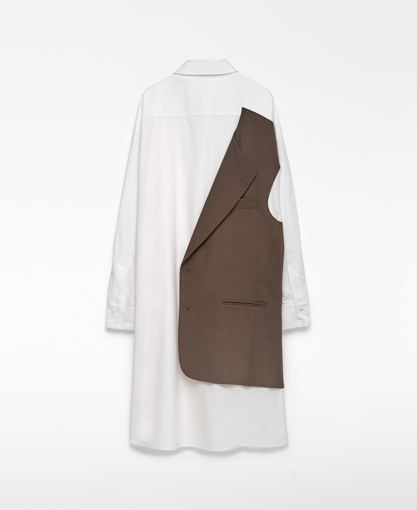 Oversize shirt with overlay piece woman image number 7