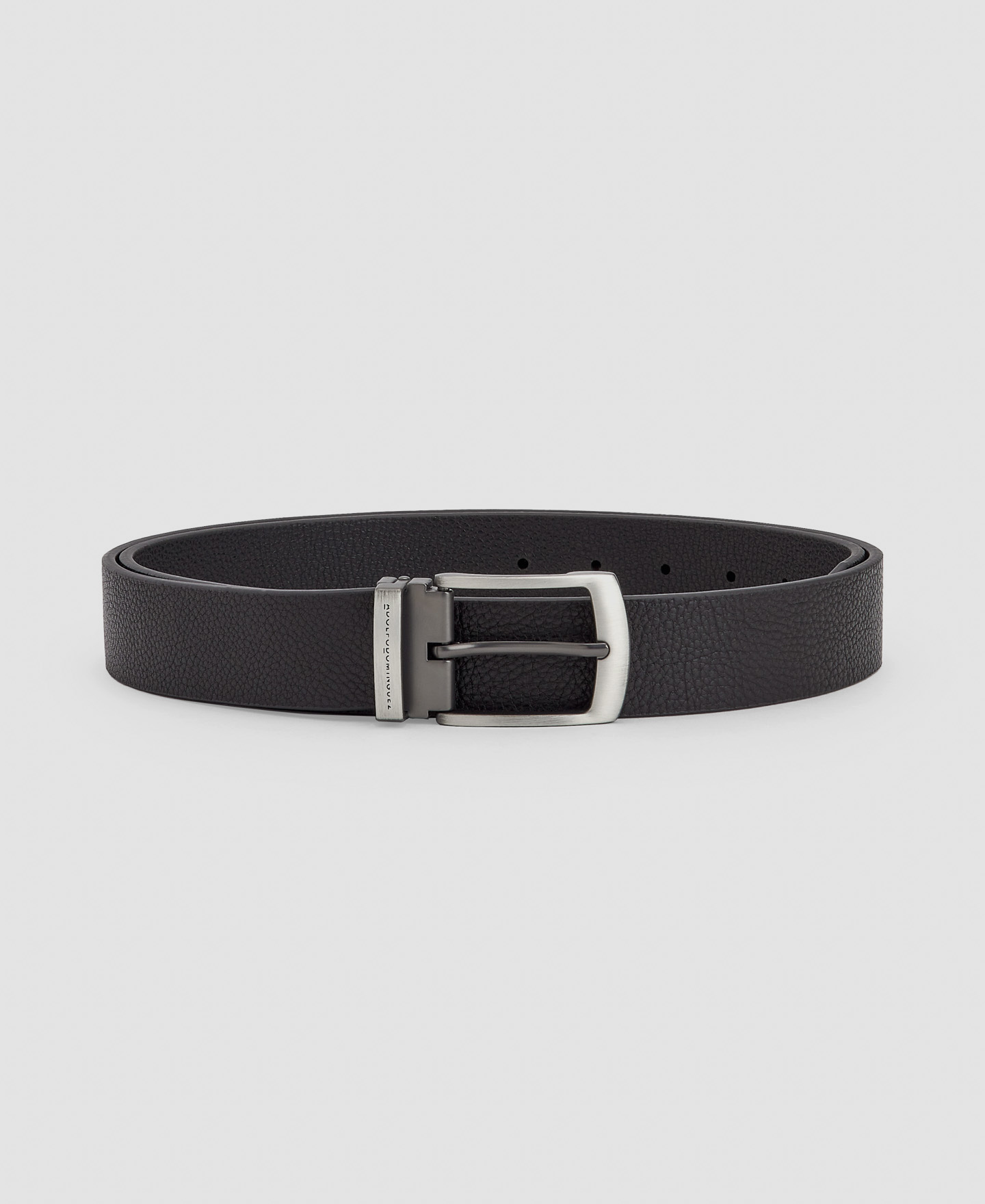 Leather belt with reversible buckle image number 0