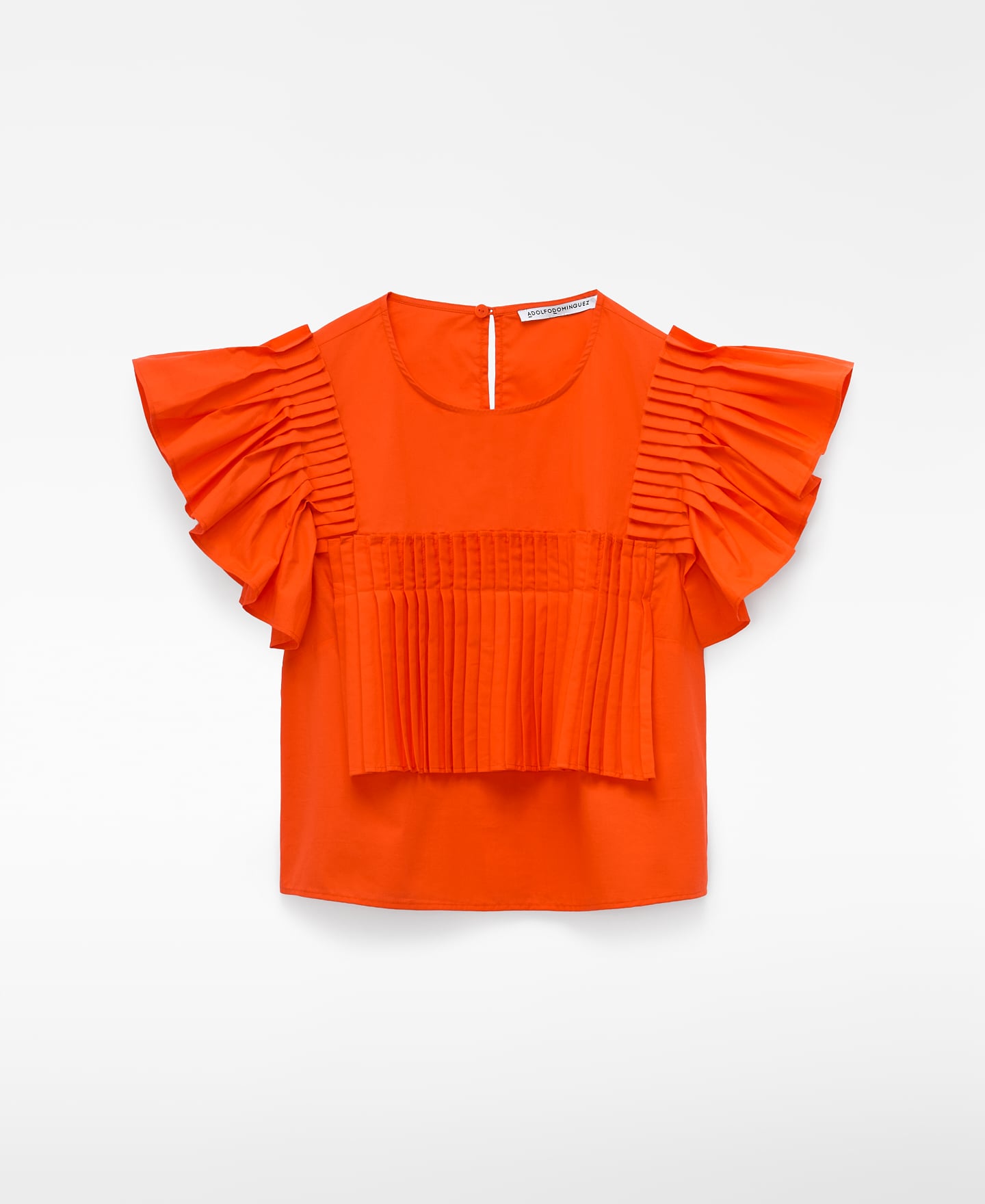 Cotton crop top with ruffles image number 4